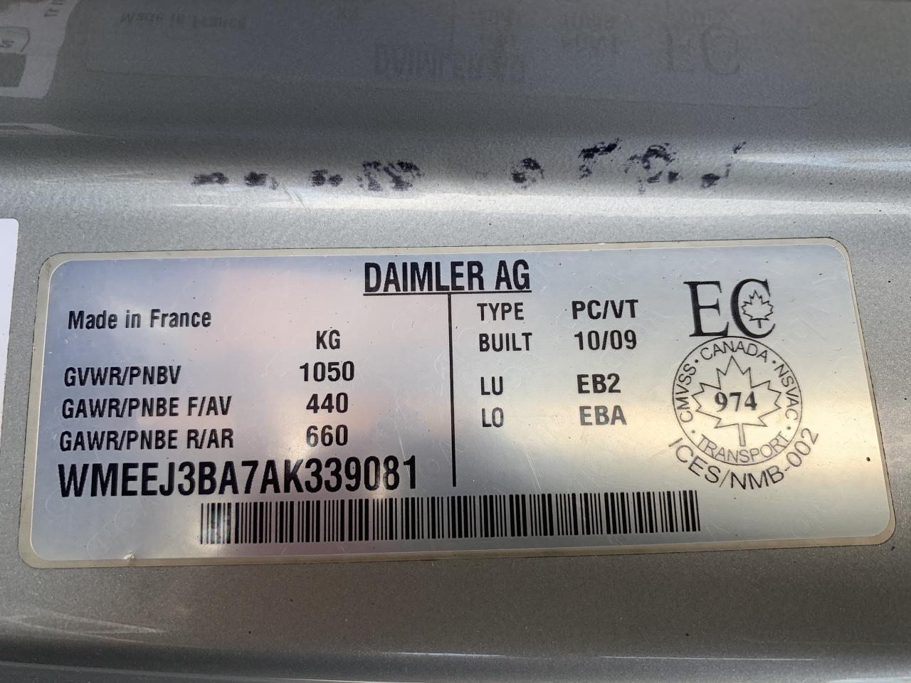 2010 Smart fortwo 2dr Cpe Pure ! AUTO !! YES ONLY 71654 KMS !!! Photo