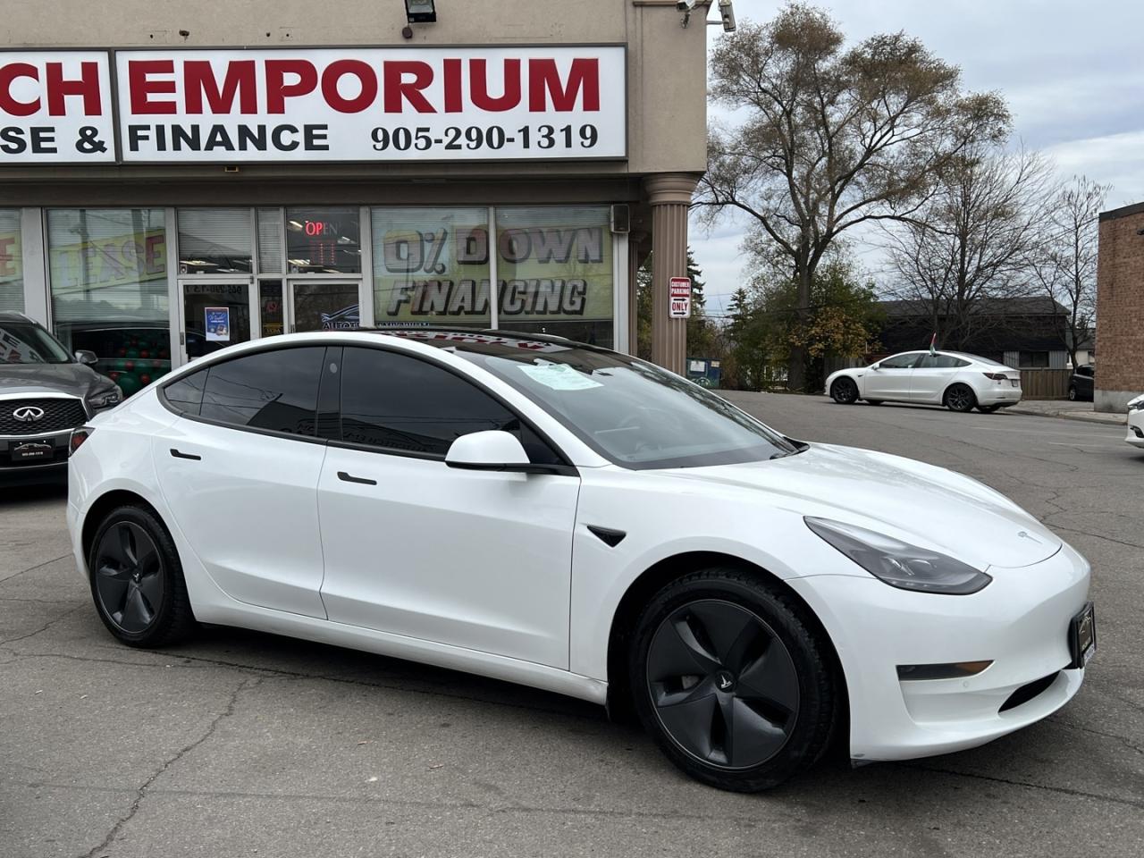 2021 Tesla Model 3 SR PLUS Pearl White Pano Roof / Leather / Blind Sp Photo3