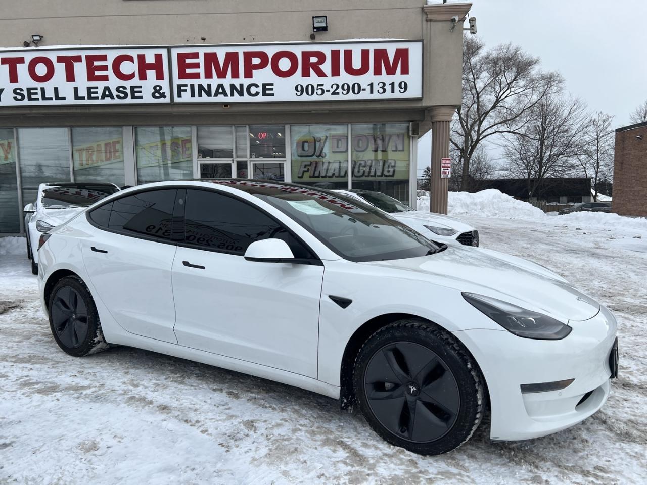 2021 Tesla Model 3 SR PLUS Pearl White Pano Roof / Leather / Blind Sp Photo3