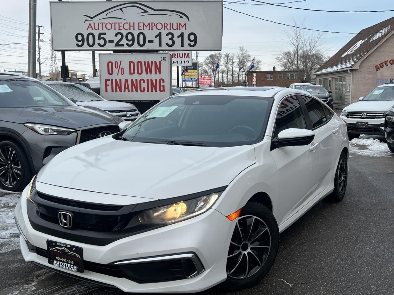 2020 Honda Civic EX Pearl white   Sunroof   Push Start   Honda Sens Photo