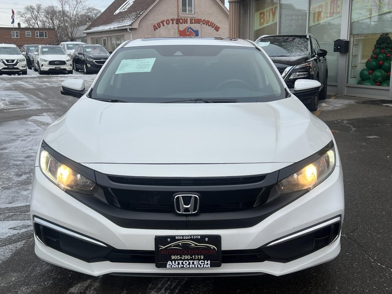 2020 Honda Civic EX Pearl white   Sunroof   Push Start   Honda Sens Photo4