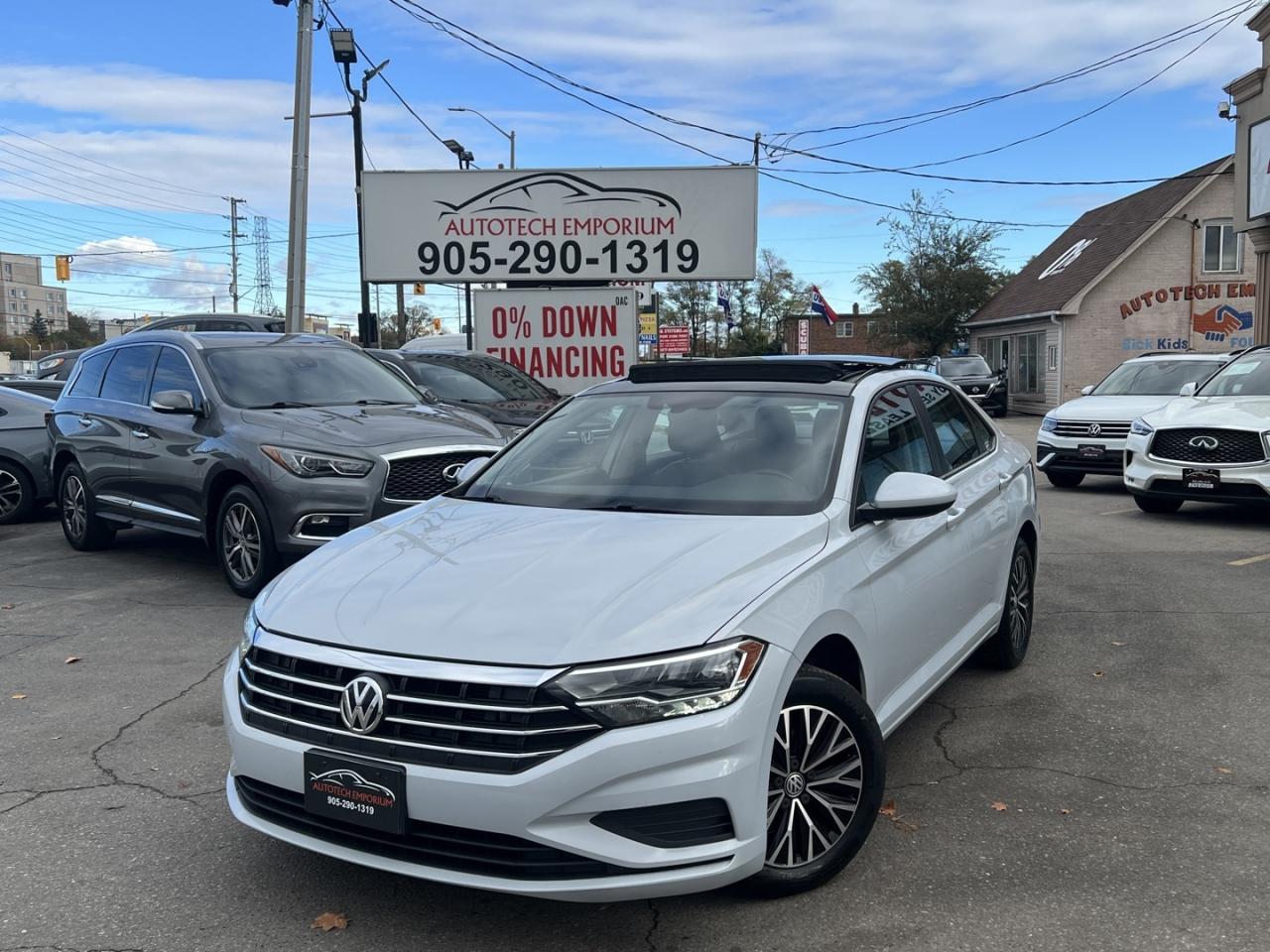2019 Volkswagen Jetta Highline Pearl White  Leather   Sunroof   Htd Seat Photo0