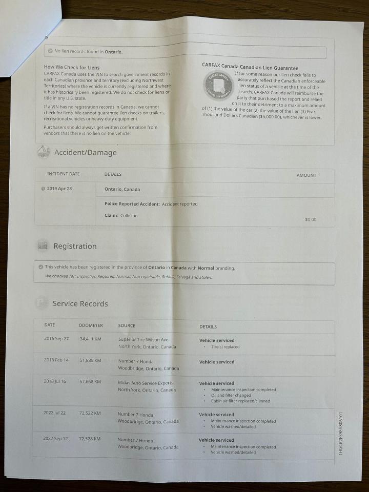 2014 Honda Accord Sedan 4dr I4 CVT LX LOW KM only96407KMS Certified Photo