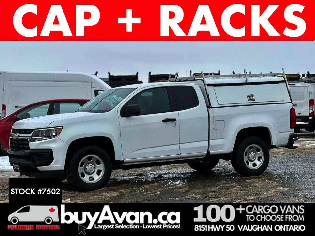 2021 Chevrolet Colorado WT Ext Cab   Cap +Racks   Clean Carfax   Certified Photo