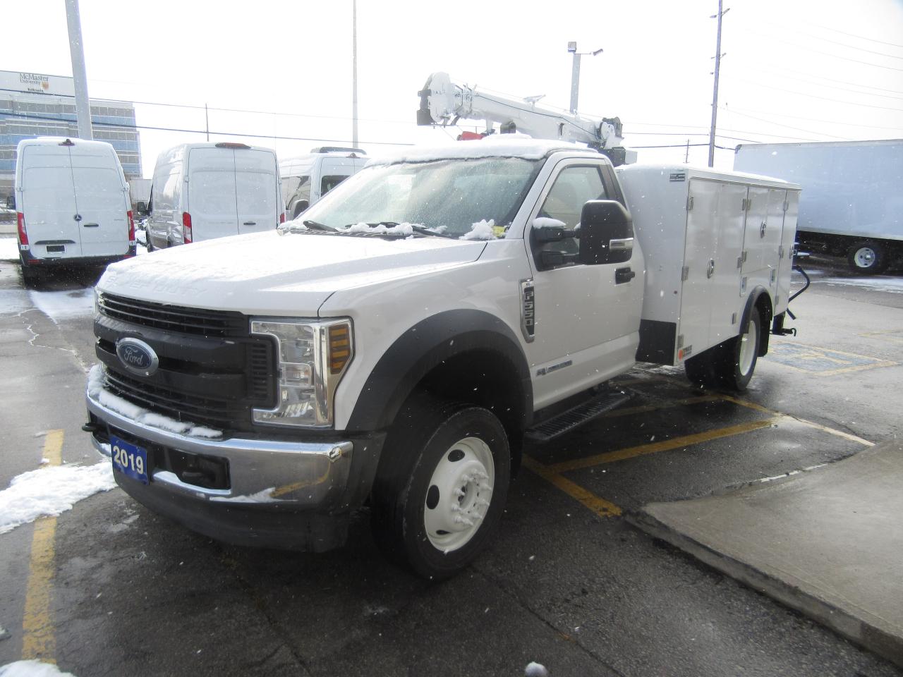 2019 Ford F-550 4X4 DIESEL SERVICE BODY WITH STELLAR CRANE Photo