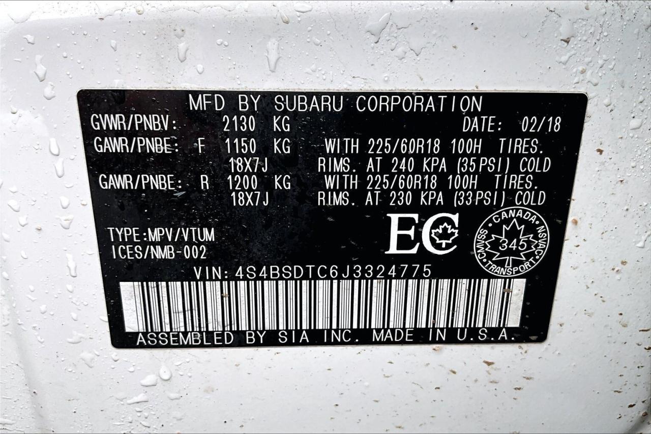 2018 Subaru Outback 2.5i Premier AWD w-EyeSight - CPO 3.99% FINANCING Photo