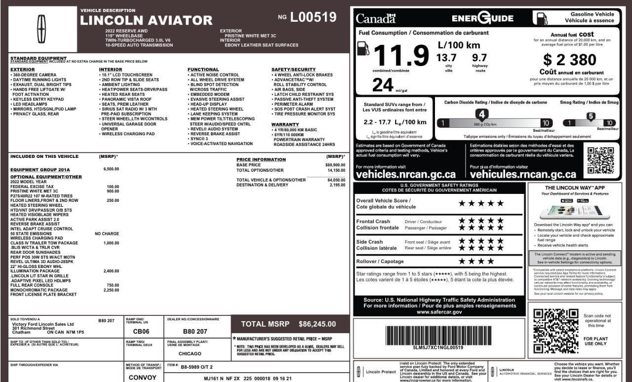2022 Lincoln Aviator Reserve Class IV Tow   Illumination Package Photo