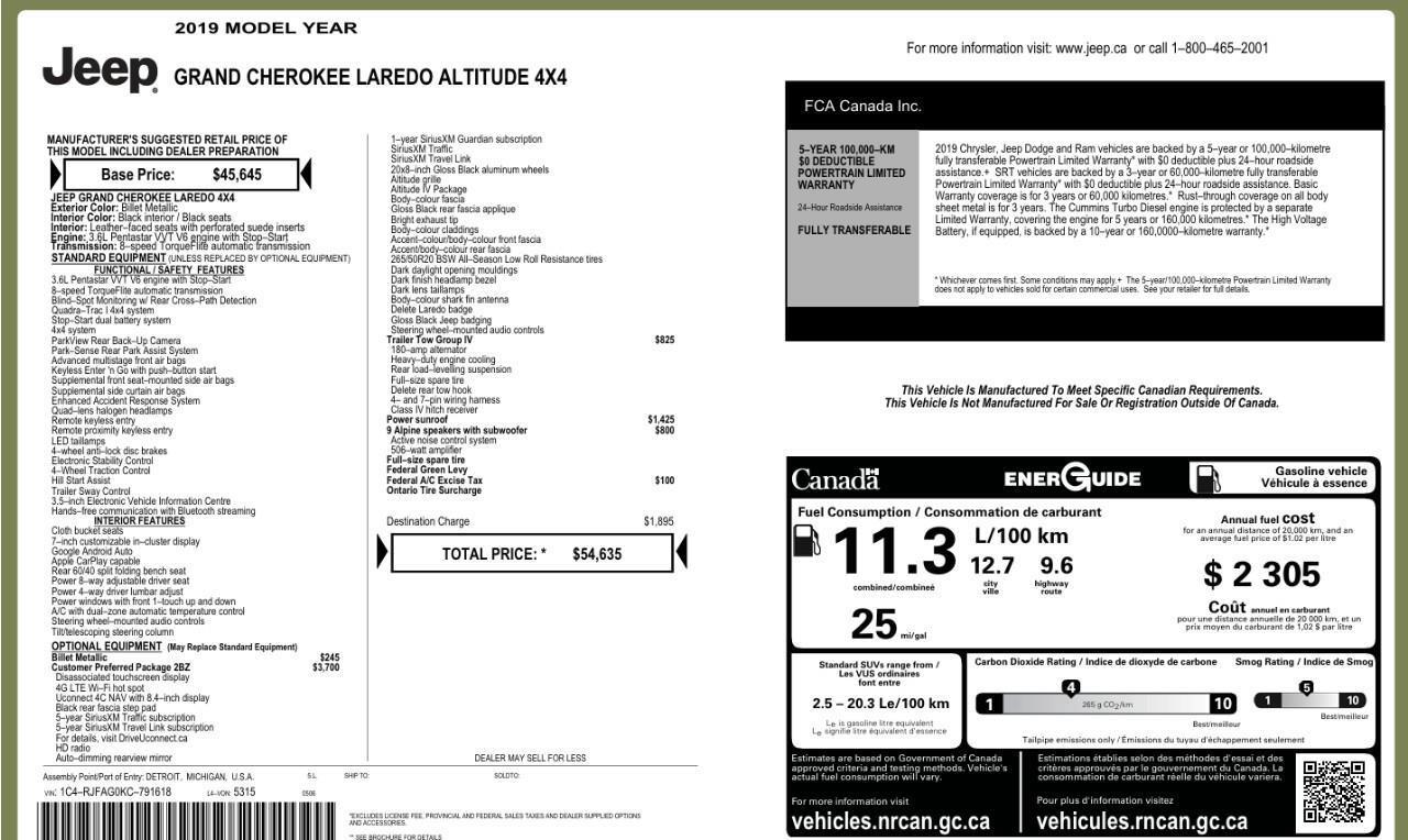 2019 Jeep Grand Cherokee Laredo Sunroof   Trailer Tow   Navigation Photo