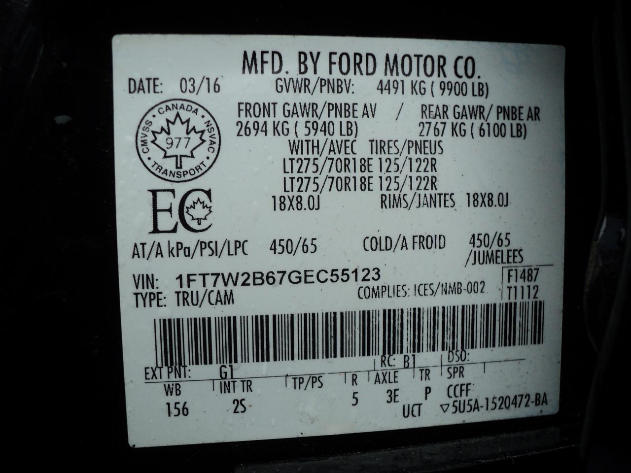 2016 Ford SUPER DUTY F-250 SRW XLT CrewCab FX4 6.2L8cyl 6'8"Box BackUpCam Photo