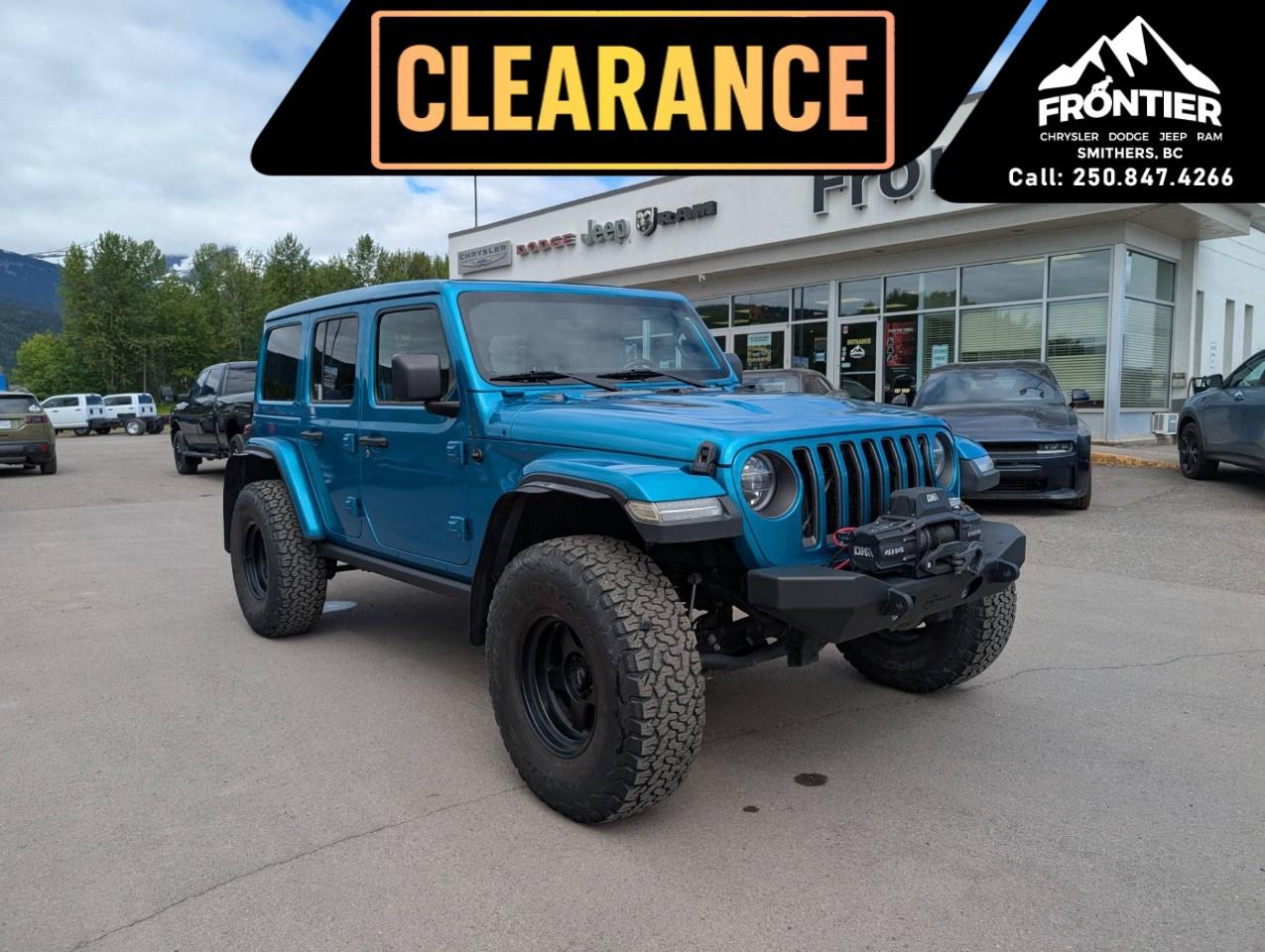 <p>The 2020 Jeep Wrangler Unlimited Rubicon 4x4 is built for serious adventure while still delivering the comfort, technology, and everyday drivability that make it one of the most capable SUVs on the road.</p><p>Powered by the legendary <strong>3.6L Pentastar VVT V6 engine with Stop/Start technology</strong> paired with an <strong>8-speed automatic transmission</strong>, this Rubicon is engineered to tackle challenging terrain with confidence while maintaining smooth on-road performance.</p><p>Finished in <strong>Bikini Pearl</strong> with a <strong>Black interior</strong>, this Wrangler stands out with bold styling and unmistakable Jeep character.</p><p>As a true Rubicon, it comes equipped with Jeeps most advanced off-road hardware, including the <strong>Rock-Trac heavy-duty 4x4 system</strong>, <strong>Dana 44 front and rear axles</strong>, <strong>Tru-Lok front and rear locking differentials</strong>, <strong>electronic front sway bar disconnect</strong>, <strong>4.10 axle ratio</strong>, <strong>heavy-duty skid plates</strong>, <strong>off-road tires</strong>, <strong>tow hooks</strong>, and <strong>Selec-Speed Control</strong>, making it ready for demanding trails and backcountry exploration.</p><p>This example is equipped with the <strong>Safety Group</strong>, adding valuable driver-assistance features such as <strong>Blind-Spot Monitoring</strong>, <strong>Rear Cross-Path Detection</strong>, and <strong>Park-Sense Rear Park Assist System</strong>.</p><p>The <strong>Cold Weather Group</strong> enhances year-round comfort with a <strong>heated steering wheel</strong>, <strong>heated front seats</strong>, and <strong>remote start system</strong>.</p><p>Technology highlights include the <strong>Uconnect 4C NAV system with 8.4-inch touchscreen</strong>, <strong>built-in navigation</strong>, <strong>Apple CarPlay</strong>, <strong>Android Auto</strong>, <strong>Bluetooth hands-free communication</strong>, <strong>4G LTE Wi-Fi hotspot capability</strong>, <strong>Alpine premium audio system</strong>, <strong>SiriusXM satellite radio</strong>, and <strong>ParkView Rear Back-Up Camera</strong>.</p><p>Additional premium features include <strong>black perforated leather seats</strong>, <strong>LED Lighting Group</strong>, <strong>LED headlamps</strong>, <strong>LED fog lamps</strong>, <strong>LED daytime running lamps</strong>, <strong>body-colour fender flares</strong>, <strong>removable rear windows</strong>, <strong>rear window defroster and wiper</strong>, <strong>power heated exterior mirrors</strong>, <strong>keyless entry</strong>, and <strong>push-button start</strong>.</p><p>Combining iconic Jeep styling, Rubicon-grade trail capability, modern technology, and premium comfort features, this Wrangler Unlimited Rubicon is ready for everything from daily commutes to off-road adventures.</p><p>Please confirm all vehicle details and features with our sales team and start the buying process today.</p>