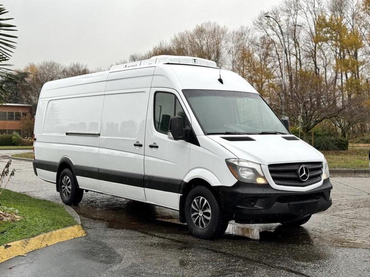 This 2016 Mercedes-Benz Sprinter 2500 reefer cargo van is equipped with a 3.0L 6-cylinder engine, automatic transmission and rear-wheel drive, and features a white exterior with a black cloth interior. It includes a ThermoKing refrigeration unit, cargo lock, heated mirrors, cruise control, air conditioning and heat, and an AM/FM radio, along with power windows, power door locks and power mirrors. The van measures approximately 22 feet 8 inches long, 6 feet 6 inches wide and 9 feet 6 inches high.  $38,820.00 plus $375 processing fee, $39,195.00 total payment obligation before taxes.  Listing report, warranty, contract commitment cancellation fee, financing available on approved credit (some limitations and exceptions may apply). All above specifications and information is considered to be accurate but is not guaranteed and no opinion or advice is given as to whether this item should be purchased. We do not allow test drives due to theft, fraud, acts of vandalism and undetectable impaired driving. Instead we provide the following benefits: Complimentary Warranty (with options to extend), Limited Money Back Satisfaction Guarantee on Fully Completed Contracts, Contract Commitment Cancellation, and an Open-Ended Sell-Back Option. Ask seller for details or call 604-522-REPO(7376) to confirm listing availability.