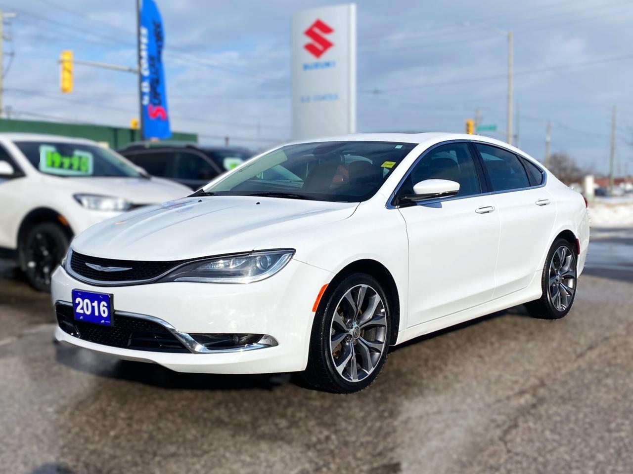 This 2016 Chrysler 200 C is a sleek luxury sedan thats smoother than a velvet highway and classier than a VIP lounge. With the powerful 3.6L V6 and just 75,883 km, this no-accident, certified, deep-cleaned ride is loaded with premium features to make every drive feel like first-class cruising.  Whats the deal? ~Navigation - Finds your way better than your buddy who knows a shortcut.  ~Backup camera - Parking so slick youll feel like a pro in tight spots.  ~Leather interior - Plush enough to make you feel like youre rolling in a private jet.  ~Bluetooth - Blast your playlist or argue with Siri like its your ex.  ~Panoramic moonroof - Spans the cabin for stargazing or flexing sunny-day vibes.  ~3.6L V6 engine - 295 hp of smooth, punchy power for effortless highway merges.   Mileage: 75,883 km- this 200 C is low-km and ready for more luxurious miles.  Price: A deal so sweet, youll think were tossing in free cannoli! (Were not, but its that good.)  The Deal: Certified, no accidents, and scrubbed cleaner than your kitchen before a potluck -this Chrysler 200 C is the ultimate blend of style, comfort, and performance for daily drives or weekend escapes.  Disclaimer: Buying this 200 C is like adopting a classy road companion -its sleek, plush, and might tempt you to take the scenic route just to enjoy the panoramic view. Seller not responsible for spontaneous espresso runs, jealous stares from boring sedans, or you refusing to park because that leather interior is just too perfect. Drive refined, live bold!  Contact us to snag this awesome sedan!  G. D. Coates - The Original Used Car Superstore!       Our Financing: We have financing for everyone regardless of your history. We have been helping people rebuild their credit since 1973 and can get you approvals other dealers cant. Our credit specialists will work closely with you to get you the approval and vehicle that is right for you. Come see for yourself why were known as The Home of The Credit Rebuilders!       Our Warranty: G. D. Coates Used Car Superstore offers fully insured warranty plans catered to each customers individual needs. Terms are available from 3 months to 7 years and because our customers come from all over, the coverage is valid anywhere in North America.       Parts & Service: We have a large eleven bay service department that services most makes and models. Our service department also includes a cleanup department for complete detailing and free shuttle service. We service what we sell! We sell and install all makes of new and used tires. Summer, winter, performance, all-season, all-terrain and more! Dress up your new car, truck, minivan or SUV before you take delivery! We carry accessories for all makes and models from hundreds of suppliers. Trailer hitches, tonneau covers, step bars, bug guards, vent visors, chrome trim, LED light kits, performance chips, leveling kits, and more! We also carry aftermarket aluminum rims for most makes and models.       Our Story: Family owned and operated since 1973, we have earned a reputation for the best selection, the best reconditioned vehicles, the best financing options and the best customer service! We are a full service dealership with a massive inventory of used cars, trucks, minivans and SUVs. Chrysler, Dodge, Jeep, Ford, Lincoln, Chevrolet, GMC, Buick, Pontiac, Saturn, Cadillac, Honda, Toyota, Kia, Hyundai, Subaru, Suzuki, Volkswagen - Weve Got Em! Come see for yourself why G. D. Coates Used Car Superstore was voted Barries Best Used Car Dealership!