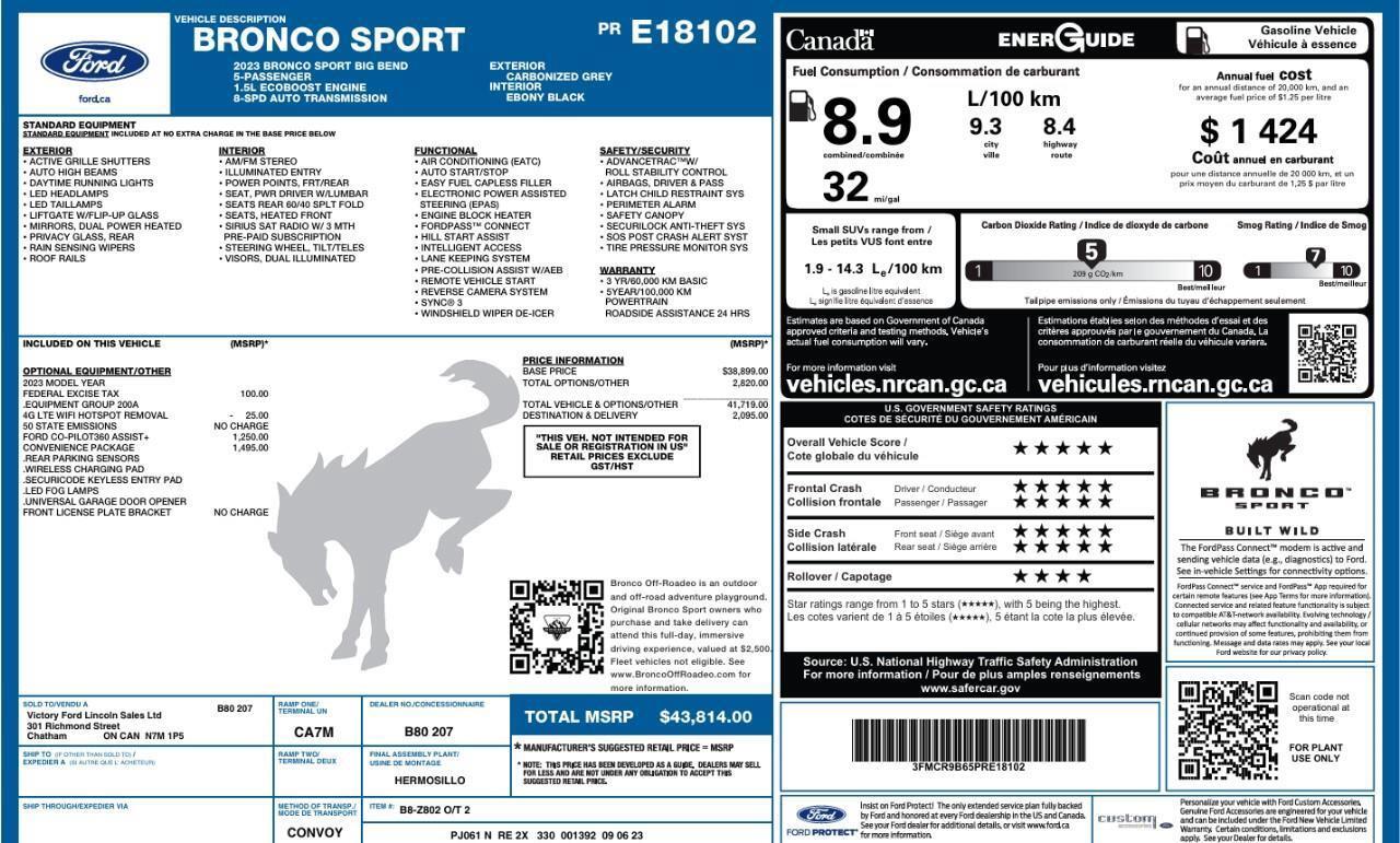 2023 Ford Bronco Sport Big Bend Lane Keeping Aid   BLIS   Heated Seats Photo