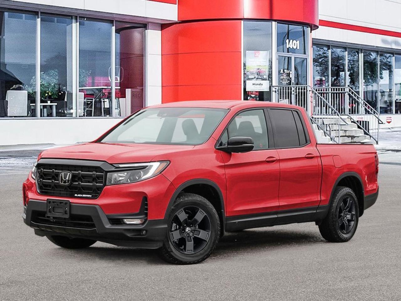 Experience the future of truck innovation with the 2026 Honda Ridgeline Black Edition. This brand-new AWD powerhouse combines rugged capability with sophisticated design, perfect for the modern adventurer.

- Advanced 3.5L 6-cylinder engine for optimal performance
- All-Wheel Drive system with Brake Actuated Limited Slip Differential
- Luxurious heated leather steering wheel for comfort in any weather
- Adaptive Cruise Control for effortless highway driving
- Blind Spot Information System for enhanced safety
- Auto-dimming rearview mirror and power folding side mirrors
- Stunning red exterior that stands out from the crowd

Ready to elevate your driving experience? Reserve your 2026 Honda Ridgeline Black Edition today or schedule a test drive to feel the power and luxury for yourself. Our team at Birchwood Honda Regent is here to answer any questions and guide you through a seamless purchasing process. Dont miss this opportunity to own the latest in truck technology and style.
This may be a Factory Order.
Dealer permit #9387