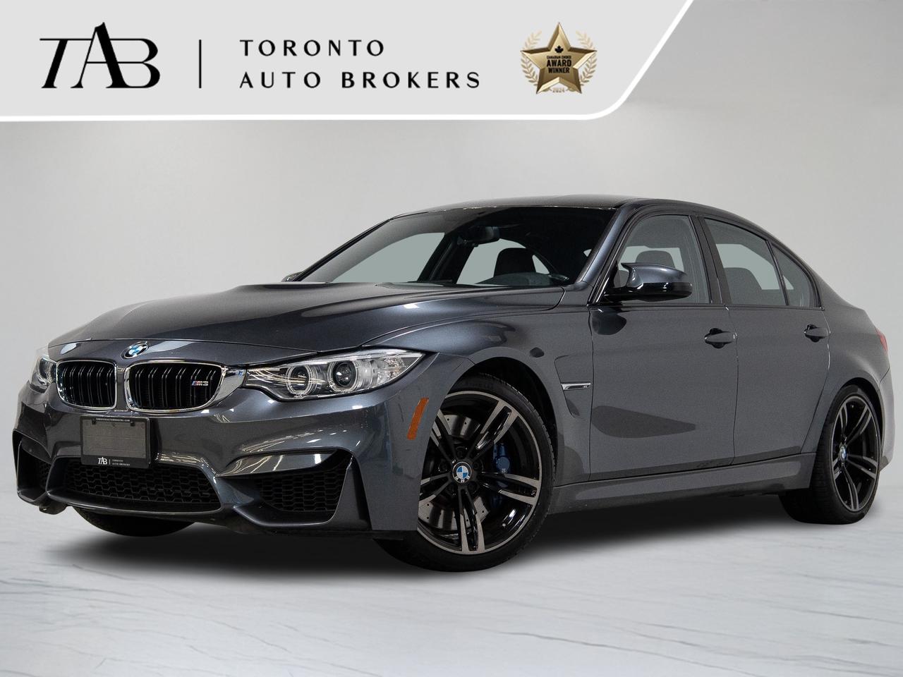 This is a local Ontario vehicle with a clean Carfax report, delivering pure M performance with everyday usability. Experience iconic driving dynamics with this 2016 BMW M3, equipped with Harman/Kardon surround sound and aggressive 19-inch wheels, combining track-inspired performance with refined luxury.

Key features include:

1. 3.0L M TwinPower Turbo inline-6 engine producing approx. 425 hp and 406 lb-ft of torque
2. Rear-wheel drive performance platform
3. 6-speed manual or 7-speed M DCT dual-clutch transmission (depending on configuration)
4. Approx. 0100 km/h in 4.1 seconds
5. M Adaptive Suspension with multiple driving modes
6. 19-inch M light-alloy wheels
7. Harman/Kardon Surround Sound System
8. iDrive infotainment system with central display
9. Digital driver information display
10. Bluetooth audio streaming and smartphone connectivity
11. Dual-zone automatic climate control
12. Power-adjustable front sport seats with memory
13. Carbon-fiber interior trim accents
14. LED headlights
15. Power-folding exterior mirrors
16. Leather-wrapped M steering wheel with shift lights
17. Drive Mode Selector (Comfort, Sport, Sport+)
18. Parking sensors with rearview camera
19. Advanced stability and traction control systems
20. Aggressive M3 exterior styling with aerodynamic enhancements and quad exhaust

NOW OFFERING 3 MONTH DEFERRED FINANCING PAYMENTS ON APPROVED CREDIT. 

WE OFFER THE BEST FINANCE RATES, AND DONT CHARGE ANY FINANCING FEE 

Looking for a top-rated pre-owned luxury car dealership in the GTA? Look no further than Toronto Auto Brokers (TAB)! Were proud to have won multiple awards, including the 2024 AutoTrader Best Priced Dealer, the 2024 CarGurus Award, the 2025 Top Choice Award, the 2025 Consumer Satisfaction Award, the 2025 Canadian Choice Award, the 2025 Three Best Rated Dealer Award, and many more!

With 30 years of experience serving the Greater Toronto Area, TAB is a respected and trusted name in the pre-owned luxury car industry. Our 30,000 sq.Ft indoor showroom is home to a wide range of luxury vehicles from top brands like BMW, Mercedes-Benz, Audi, Porsche, Land Rover, Jaguar, Aston Martin, Bentley, Maserati, and more. And we dont just serve the GTA, were proud to offer our services to all cities in Canada, including Vancouver, Montreal, Calgary, Edmonton, Winnipeg, Saskatchewan, Halifax, and more.

At TAB, were committed to providing a no-pressure environment and honest work ethics. As a family-owned and operated business, we treat every customer like family and ensure that every interaction is a positive one. Come experience the TAB Lifestyle at its truest form, luxury car buying has never been more enjoyable and exciting!

We offer a variety of services to make your purchase experience as easy and stress-free as possible. From competitive and simple financing and leasing options to extended warranties, aftermarket services, and full history reports on every vehicle, we have everything you need to make an informed decision. We welcome every trade, even if youre just looking to sell your car without buying, and when it comes to financing or leasing, we offer same day approvals, with access to over 50 lenders, including all of the banks in Canada. Feel free to check out your own Equifax credit score without affecting your credit score, simply click on the Equifax tab above and see if you qualify.

Call us today or visit our website to learn more about our inventory and services. And remember, all prices exclude applicable taxes and licensing, and vehicles can be certified at an additional cost of $999.