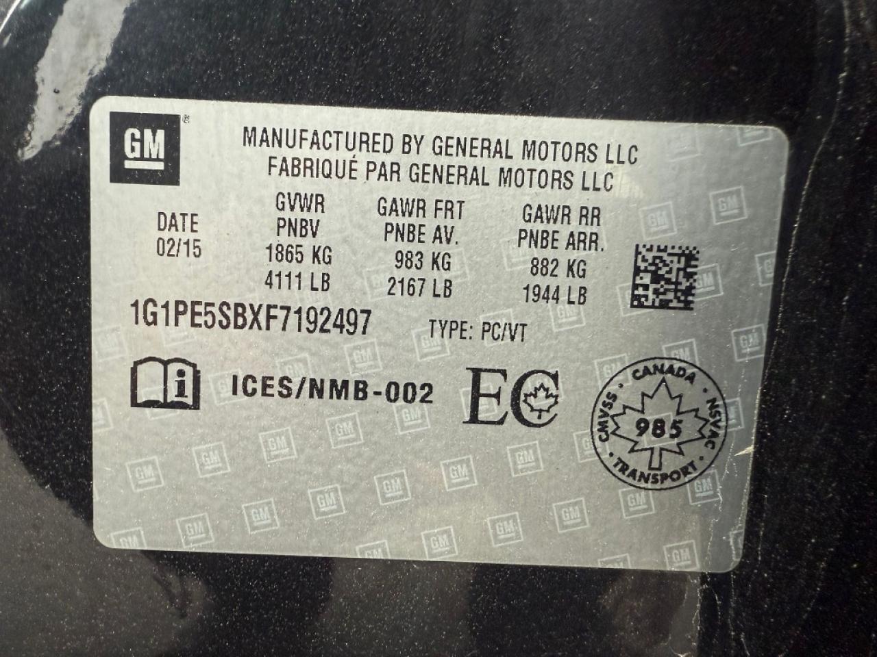 2015 Chevrolet Cruze 4dr SEDAN Photo