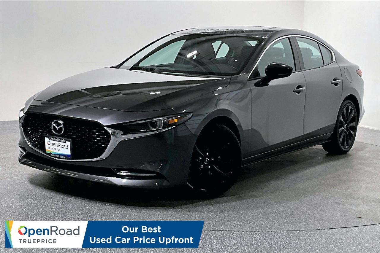 This 2021 Mazda Mazda3 GT Turbo AWD offers a rare combination of performance luxury and reliability and is proudly available at OpenRoad Mazda Port Moody. With only 42000 kilometers this vehicle has been lightly driven and exceptionally well maintained making it an excellent choice for drivers seeking a premium compact car with confidence and value. This Mazda3 has no major accidents and has always been serviced by Mazda ensuring it meets manufacturer standards throughout its ownership. The clean history and low mileage provide peace of mind and reflect careful long term ownership. The GT Turbo trim with all wheel drive delivers an engaging driving experience with impressive power responsive handling and year round capability. Inside you will find a refined upscale interior featuring leather seating a power adjustable driver seat heated front seats a premium Bose sound system a head up display and advanced keyless entry. Every detail is designed to enhance comfort and convenience. Mazda advanced safety and driver assist technologies are included providing confidence on every drive. The sleek exterior design paired with a quiet well crafted cabin makes this Mazda3 stand out in its class. Efficient yet powerful this Mazda3 GT Turbo AWD is perfect for commuters professionals and anyone looking for a stylish dependable vehicle that performs in all conditions. Fully inspected and ready for its next owner this vehicle represents outstanding value at OpenRoad Mazda Port Moody. Contact us today to book your test drive and experience the refined performance and quality that Mazda is known for