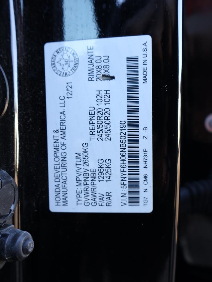 2022 Honda Pilot BLACK EDITION 4WD *ACCIDENT FREE*HONDA MAINTAIN* CAMERA NAV BLUETOOTH LEATHER HEATED SEATS SUNROOF CRUISE ALLOYS Photo