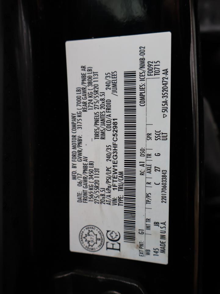 2017 Ford F-150 SPORT 4WD CERTIFIED CAMERA NAV BLUETOOTH HEATED SEATS CRUISE ALLOYS Photo