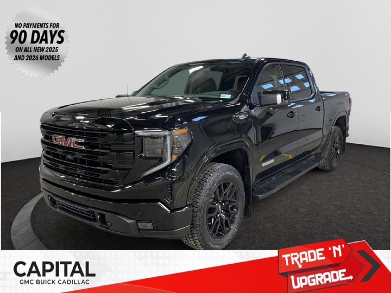 This 2026 GMC Sierra 1500 in Onyx Black is equipped with 4WD and Turbocharged Diesel I6 3.0L/183 engine.The Next Generation Sierra redefines what it means to drive a pickup. The redesigned for 2019 Sierra 1500 boasts all-new proportions with a larger cargo box and cabin. It also shaves weight over the 2018 model through the use of a lighter boxed steel frame and extensive use of aluminum in the hood, tailgate, and doors.To help improve the hitching and towing experience, the available ProGrade Trailering System combines intelligent technologies to offer an in-vehicle Trailering App, a companion to trailering features in the myGMC app and multiple high-definition camera views.GMC has altered the pickup landscape with groundbreaking innovation that includes features such as available Rear Camera Mirror and available Multicolour Heads-Up Display that puts key vehicle information low on the windshield. Innovative safety features such as HD Surround Vision and Lane Change Alert with Side Blind Zone alert will also help you feel confident and in control in the Next Generation Seirra.Key features of the Sierra Elevation include: Monochromatic look with black grille and vertical recovery hooks, 20 gloss black painted-aluminum wheels, Available x31 Off-Road package with integrated dual exhaust and all-terrain tires, Keyless open and start, and LED cargo box lighting.Check out this vehicles pictures, features, options and specs, and let us know if you have any questions. Helping find the perfect vehicle FOR YOU is our only priority.P.S...Sometimes texting is easier. Text (or call) 306-801-9090 for fast answers at your fingertips!Dealer License #914248Disclaimer: All prices are plus taxes & fees. See dealer for Details. Dealer Permit # 914248 See dealer for Details.
