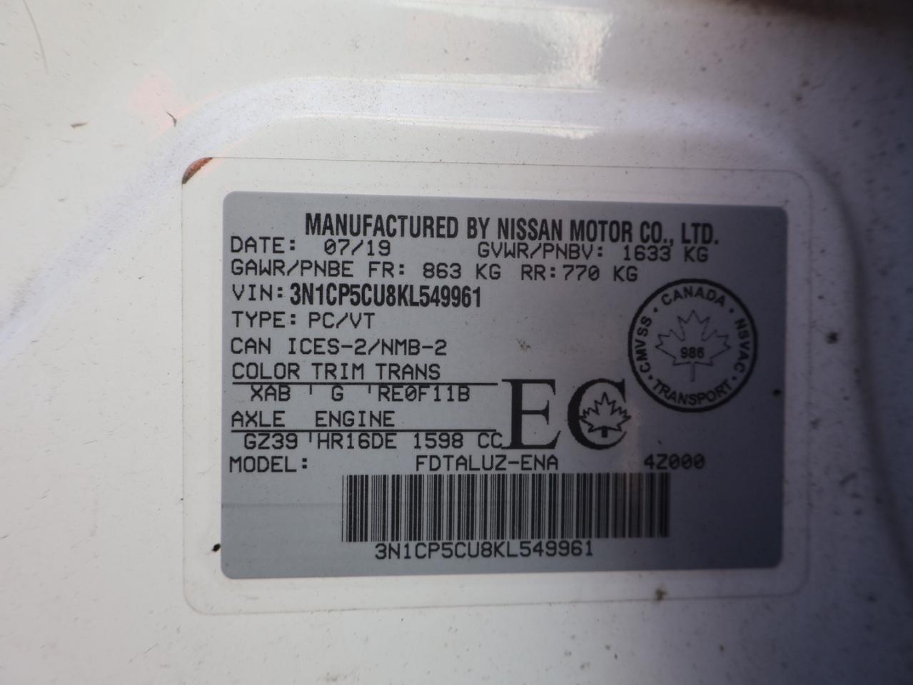 2019 Nissan Kicks SR CERTIFIED *ACCIDENT FREE*NOSSAN MAINTAIN* CAMERA BLUETOOTH LEATHER HEATED SEATS CRUISE ALLOYS Photo