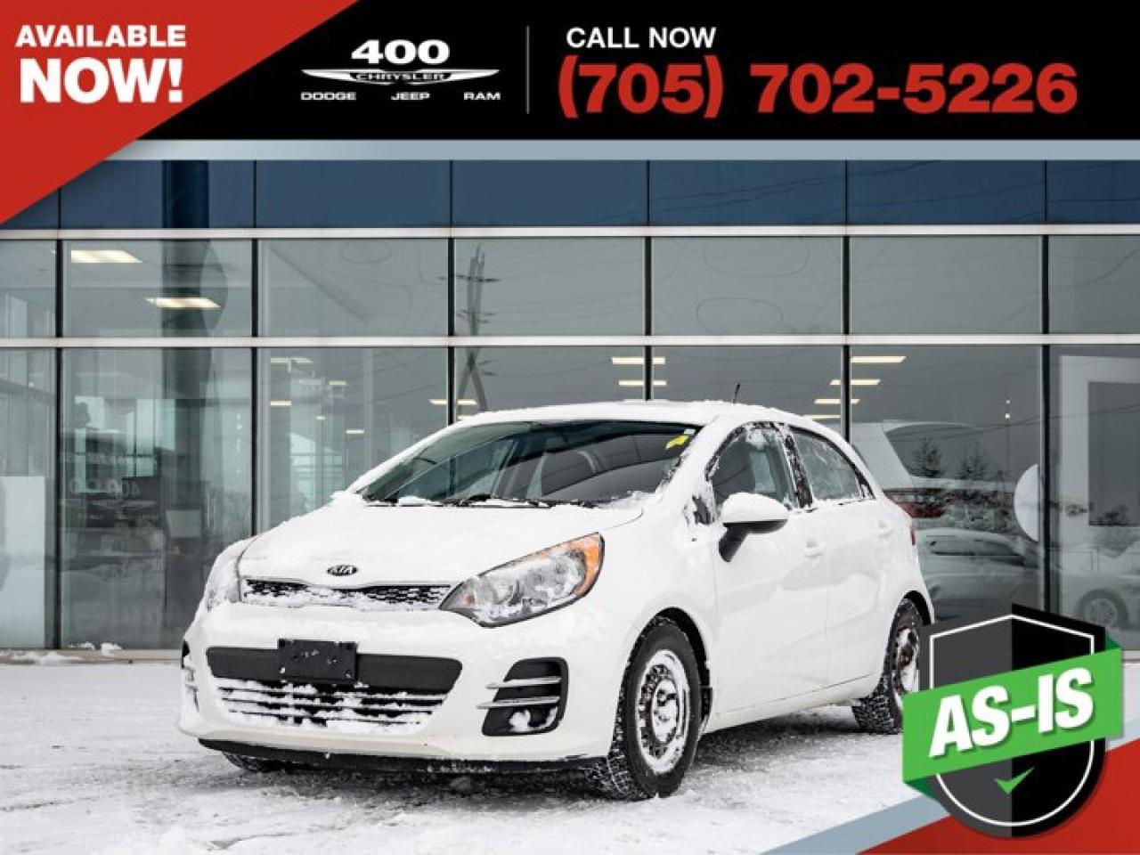 This 2017 Kia Rio is a smart and economical choice for drivers seeking reliable transportation without compromising style and comfort. With its fuel-efficient engine, agile handling, and compact design, its perfect for city commuting, road trips, or first-time drivers. The well-appointed interior offers thoughtful features and a comfortable ride, while Kias reputation for dependability and value gives you peace of mind. Affordable to own and easy to drive, this Rio delivers practicality and efficiency in a fun-to-drive package.*Vehicle Sold AS-IS*The motor vehicle sold is being sold as is and is not represented as being in roadworthy condition, mechanically sound or maintained at any guaranteed level of quality. The vehicle may not be fit for use as a means of transportation and may require substantial repairs at the buyers expense. It may not be possible to register the vehicle to be driven in its current condition.We pay cash for cars, even if you dont buy one from us! Talk to us today!