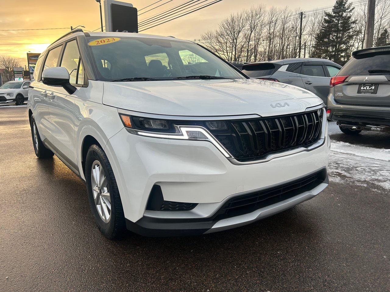 <span>Extras on the 2023 Kia Carnival LX+ include power sliding doors, a power liftgate, wireless phone charging, a power drivers seat, proximity access/pushbutton start, heated front seats plus a heated steering wheel, and integrated rear sunshades. Theres also multi-zone automatic climate control.</span>

<span>&nbsp;</span>

<span>Thats in addition to an extremely lengthy list of standard features: Apple CarPlay/Android Auto, a heated windshield, an 8-inch centre screen, and a wide array of advanced safety tech. There are auto high beams, rear parking sensors, lane keeping assist, lane following assist, and forward collision warning.</span>




<span>Who knew an 8-seat family vehicle with sliding doors could offer this much design prowess and this much performance? The 290-horsepower 2023 Kia Carnival LX+ is rated to tow up to 3,500 pounds, provides between 1,139 and 4,110 litres of cargo capacity (depending on seating arrangement) and is jam packed with high-tech features and luxury content.</span>




<span style=font-weight: 400;>Thank you for your interest in this vehicle. Its located at Centennial Kia of Summerside, 670 Water Street, Summerside, PEI. We look forward to hearing from you; call us toll-free at&nbsp;1-902-724-4542.</span>