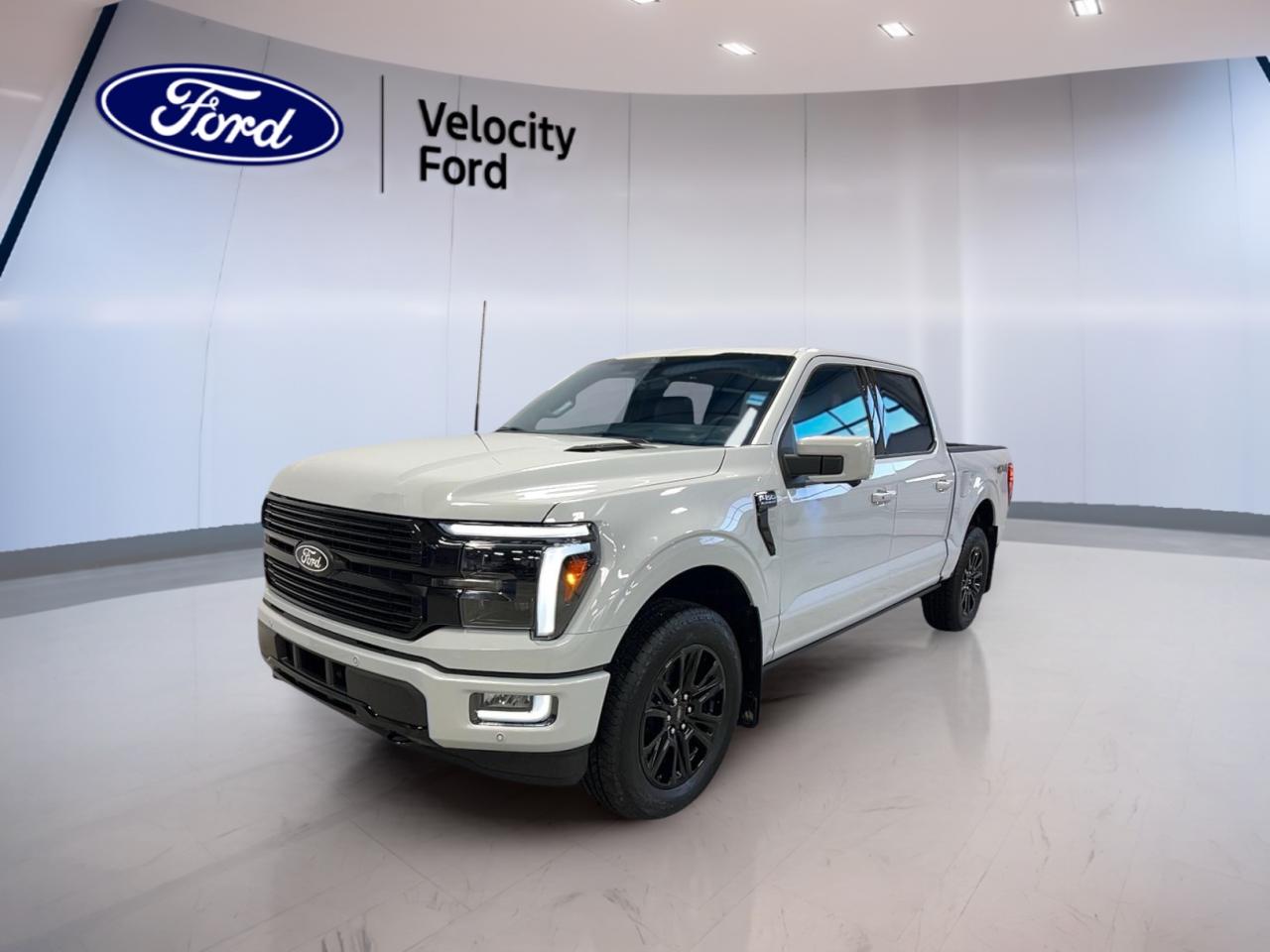 Experience the future of driving with the brand new 2025 Ford F-150 Platinum SuperCrew, now available at Velocity Ford in Moose Jaw. This premium pickup stands out with a white exterior and black interior, offering a blend of advanced technology, comfort, and robust capability. With four doors, automatic transmission, and a powerful 3.5-litre gas engine, its built for those who demand excellence and reliability in every journey.

FEATURES OF THE F-150 Platinum SuperCrew  
»» Panoramic sunroof for an open-air experience  
»» Power retractable running boards for easy access  
»» Premium ambient lighting package throughout cabin  
»» Head-up display for enhanced driving information  

TRUCK FEATURES  
»» Towing capacity of 4,717 kg for heavy loads  
»» Four-wheel drive (4WD) for all-terrain confidence  
»» Rear tow hook for added utility  
»» Off-road tires for rugged performance  

ADVANCED SAFETY FEATURES  
»» Blind spot monitor for safer lane changes  
»» Lane departure warning for added awareness  
»» Anti-lock braking system (ABS) for secure stops  
»» Side impact and head side airbags for protection  

PERFORMANCE AND EFFICIENCY  
»» 3.5-litre gas engine delivers strong power  
»» Dual shift mode automatic transmission  
»» Limited slip differential for improved traction  
»» Tire pressure monitoring system for safety  

COMFORT AND CONVENIENCE  
»» Heated front and rear seats for all-season comfort  
»» Dual-zone automatic climate control  
»» Memory seats and mirrors for personalized settings  
»» Adjustable pedals for tailored driving position  

TECHNOLOGY AND CONNECTIVITY  
»» Navigation system (GPS) for easy route planning  
»» Bluetooth integration for hands-free calls  
»» WiFi hotspot for on-the-go connectivity  
»» Satellite radio and HD radio for entertainment  

CARGO SPACE  
»» Rear trunk access for easy loading  
»» Spacious bed for cargo and tools  
»» Power windows and rear window defroster  
»» Spare tire included for emergencies  

WHAT OTHER OWNERS LIKE  
»» Smooth and quiet ride quality  
»» Advanced driver assistance features  
»» Luxurious and spacious cabin  
»» Impressive towing and hauling capability  

This 2025 Ford F-150 Platinum SuperCrews VIN is: 1FTFW7L87SFC51679.