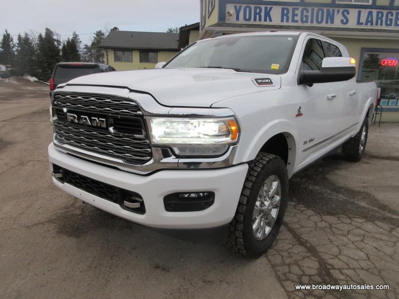 6.7L - V6 - CUMMINS - OHV 24 VALVE TURBO DIESEL ENGINE&nbsp; &nbsp;&nbsp;<br />4X4 SYSTEM&nbsp; &nbsp;&nbsp;<br />MEGA-CAB&nbsp; &nbsp; &nbsp;&nbsp;<br />6.6-FOOT-BOX&nbsp; &nbsp; &nbsp;<br />ELECTRONIC RUNNING BOARDS&nbsp; &nbsp;&nbsp;<br />TRACTION CONTROL&nbsp; &nbsp;<br />TOW SUPPORT&nbsp; &nbsp;<br />TRAILER BRAKE&nbsp; &nbsp; &nbsp; &nbsp;<br />LEATHER INTERIOR&nbsp; &nbsp;<br />HEATED/AC FRONT SEATS&nbsp; &nbsp; &nbsp;<br />HEATED STEERING WHEEL&nbsp; &nbsp;<br />DRIVERS SIDE MEMORY SEAT&nbsp; &nbsp; &nbsp;<br />HARMON/KARDON PREMIUM AUDIO PACKAGE&nbsp; &nbsp; &nbsp;&nbsp;<br />TOUCH SCREEN DISPLAY&nbsp; &nbsp; &nbsp;<br />NAVIGATION SYSTEM&nbsp; &nbsp; &nbsp;&nbsp;<br />AM/FM RADIO PLAYER&nbsp; &nbsp;<br />AUX INPUT&nbsp; &nbsp;&nbsp;<br />USB CONNECTION&nbsp; &nbsp;&nbsp;<br />BLUETOOTH SYSTEM&nbsp; &nbsp;&nbsp;<br />REVERSE PARKING AID&nbsp; &nbsp;&nbsp;<br />BACK-UP CAMERA&nbsp; &nbsp; &nbsp;<br />AROUND-VIEW-MONITORING-PACKAGE&nbsp; &nbsp; &nbsp;<br />POWER REAR WINDOW&nbsp; &nbsp; &nbsp;&nbsp; &nbsp;<br />POWER FOLDING SIDE MIRRORS&nbsp; &nbsp; &nbsp;<br />POWER ADJUSTABLE PEDALS&nbsp; &nbsp;<br />POWER SUNROOF&nbsp; &nbsp; &nbsp;<br />BLIND-SPOT-MONITORING-PACKAGE&nbsp; &nbsp; &nbsp;<br />LANE-DEPARTURE-WARNING-SYSTEM&nbsp; &nbsp; &nbsp;<br />REAR USB CHARGING PORTS&nbsp; &nbsp;&nbsp;<br />REAR HEATED SEATS&nbsp; &nbsp; &nbsp;<br />FOG LIGHTS&nbsp; &nbsp; &nbsp;<br />KEYLESS ENTRY&nbsp; &nbsp;&nbsp;<br />PUSH-BUTTON-IGNITION&nbsp; &nbsp; &nbsp;<br />MULTI-FUNCTIONAL STEERING WHEEL&nbsp;<br /><br /><br /><br />Family owned and operated since 1975; Broadway Auto Sales is committed to making your next vehicle buying experience as seamless and straight forward as possible. With friendly, no pressure sales staff, as well as a huge selection of vehicles, it's very easy to see why Broadway Auto Sales is the perfect place to find your next ride.&nbsp;<br /><br />Our vehicles are sold and priced as CERTIFIED. Yes. that's right! No hidden mechanical or additional inspection fees are charged to the buyer. The price you see advertised, is the price you pay, plus any applicable HST and license costs. Our vehicles are certified on site, within our own service centre, by licensed, fully trained, and professional mechanics.<br /><br />Get a FREE Carfax Canada Report with the purchase of your new vehicle!<br /><br />Regardless of credit history, we have financing options for every situation. Our specialists work closely with each customer to understand a payment and vehicle that is right for them. We have been working with credit specialists to rebuild credit scores since 1975, and we can achieve approvals other dealers simply can't.<br /><br />Extended warranties on vehicles are also available; at an additional cost. We work with a variety of different warranty companies, and can help you choose based on your driving habits and budget.<br /><br />Have a trade-in? Let us know.. we pay top dollar for trades!<br /><br />Contact us today via e-mail, phone or in-person!<br /><br />WWW.BROADWAYAUTOSALES.COM