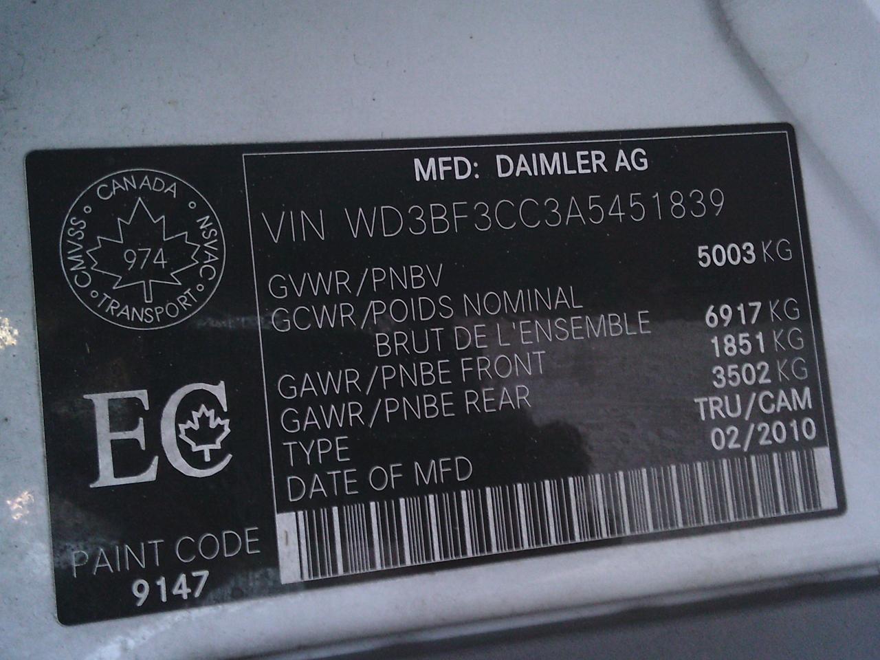 2010 Mercedes-Benz Sprinter 3500 144 Photo