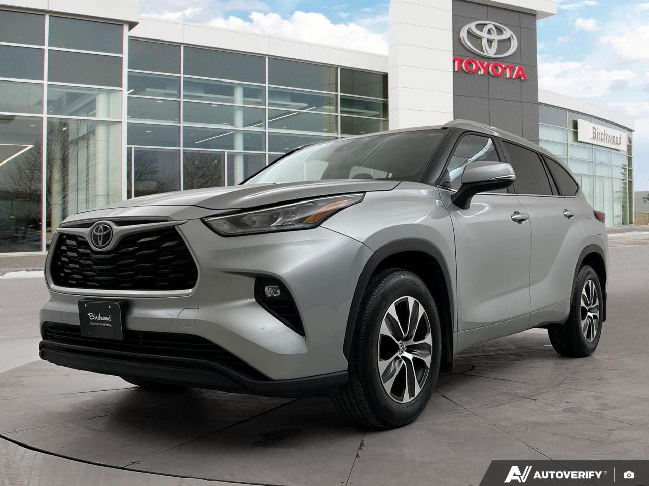 Local Vehicle!
Low Kilometers!
Good Condition!
Experience luxury and versatility with this lightly used 2023 Toyota Highlander XLE. Embrace the perfect blend of style and functionality in this sleek SUV, designed for families who demand more from their vehicle.

- Celestial Silver Metallic exterior paired with a sophisticated Black interior
- Spacious 8-passenger seating for all your family adventures
- Advanced 2.4L 4-cylinder engine with efficient AWD system
- Toyota Certified Used vehicle for added peace of mind
- Full-Speed Range Dynamic Radar Cruise Control for enhanced safety
- Immobilizer and comprehensive airbag system for top-notch security
- Auto On/Off LED headlamps with Auto High-Beam for improved visibility

Dont miss out on this exceptional opportunity. Visit Birchwood Toyota today to experience the Highlander XLE for yourself. Reserve your test drive online at www.birchwoodtoyota.ca or contact our friendly sales team for more information. Your perfect family SUV awaits!
Experience is Everything at Birchwood Toyota! Our mission is to provide the most transparent and efficient sales process for our customers. We strive to provide the best service possible, whether you visit us in person, shop our website, or take advantage of our buy from home program.

The Birchwood Toyota Trade-in Guarantee - We buy your vehicle even if you dont buy ours!


100% guaranteed approval for every qualifying year, make and model. Only the Best Rates and Terms available.

This vehicle qualifies for Birchwood Toyota Shield, which includes:

Guardian Protection:
- Cosmetic Wheel Protection
- Paintless Dent Repair
- Key/Remote Replacement

Dealer Permit #0025
Dealer permit #0025