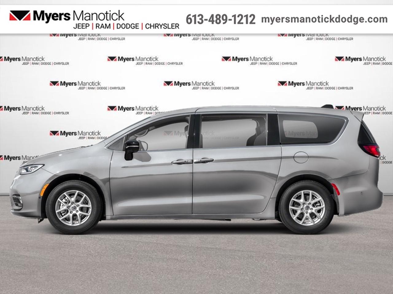<b>Apple CarPlay,  Android Auto,  360 Camera,  Synthetic Leather Seats,  Heated Seats!</b><br> <br> Call 613-489-1212 to speak to our friendly sales staff today, or come by the dealership!<br> <br>This Chrysler Pacifica is a top-rated minivan thanks to excellent safety, flexibility, utility, and upscale features.<br> <br>Designed for the family on the go, this 2026 Chrysler Pacifica is loaded with clever and luxurious features that will make it feel like a second home on the road. Far more than your moms old minivan, this stunning Pacifica will feel modern, sleek, and cool enough to still impress your neighbors. If you need a minivan for your growing family, but still want something that feels like a luxury sedan, then this Pacifica is designed just for you.<br> <br>This Silver Mist van has an Automatic transmission and is powered by a 287HP 3.6L V6 Cylinder Engine. <br> <br> Our Pacificas trim level is Select AWD. This Pacifica Select features AWD for all-season capability, and steps things up with Caprice synthetic leather upholstery, Apple CarPlay and Android Auto connectivity, USB mobile projection and an 360 camera system, along with great standard features like power sliding doors, heated and power-adjustable front seats with lumbar support and cushion tilt, 2nd row captains chairs with 60-40 split bench 3rd row seats, a heated TechnoLeather leatherette steering wheel, adaptive cruise control, proximity keyless entry with remote engine start, and a power tailgate for rear cargo access. Additional features also include a 10.1-inch infotainment screen powered by Uconnect 5, dual-zone front climate control, blind spot detection, Park Assist rear parking sensors, lane keeping assist with lane departure warning, and forward collision warning with active braking. This vehicle has been upgraded with the following features: Apple CarPlay, Android Auto, 360 Camera, Synthetic Leather Seats, Heated Seats, Heated Steering Wheel, Power Liftgate.<br><br> View the original window sticker for this vehicle with this url <b><a href=http://www.chrysler.com/hostd/windowsticker/getWindowStickerPdf.do?vin=2C4RC3BG4TR166395 target=_blank>http://www.chrysler.com/hostd/windowsticker/getWindowStickerPdf.do?vin=2C4RC3BG4TR166395</a></b>.<br> <br>To apply right now for financing use this link: <a href=https://CreditOnline.dealertrack.ca/Web/Default.aspx?Token=3206df1a-492e-4453-9f18-918b5245c510&Lang=en target=_blank>https://CreditOnline.dealertrack.ca/Web/Default.aspx?Token=3206df1a-492e-4453-9f18-918b5245c510&Lang=en</a><br> <br/>Total rebate of $5000 is reflected in the price. <br> Buy this vehicle now for the lowest weekly payment of <b>$190.39</b> with $0 down for 96 months @ 5.29% APR O.A.C. ( Plus applicable taxes - $1199 fees included in price **Rebates may not be applicable on all purchase types [cash, lease, or finance]. Eligibility and conditions may vary. Please see dealer for full details and confirmation of eligibility. ). Incentives expire 2026-07-31. See dealer for details. <br><br>If youre looking for a Dodge, Ram, Jeep, and Chrysler dealership in Ottawa that always goes above and beyond for you, visit Myers Manotick Dodge today! Were more than just great cars. We provide the kind of world-class Dodge service experience near Kanata that will make you a Myers customer for life. And with fabulous perks like extended service hours, our 30-day tire price guarantee, the Myers No Charge Engine/Transmission for Life program, and complimentary shuttle service, its no wonder were a top choice for drivers everywhere. Get more with Myers!<br> Come by and check out our fleet of 20+ used cars and trucks and 40+ new cars and trucks for sale in Manotick.  o~o