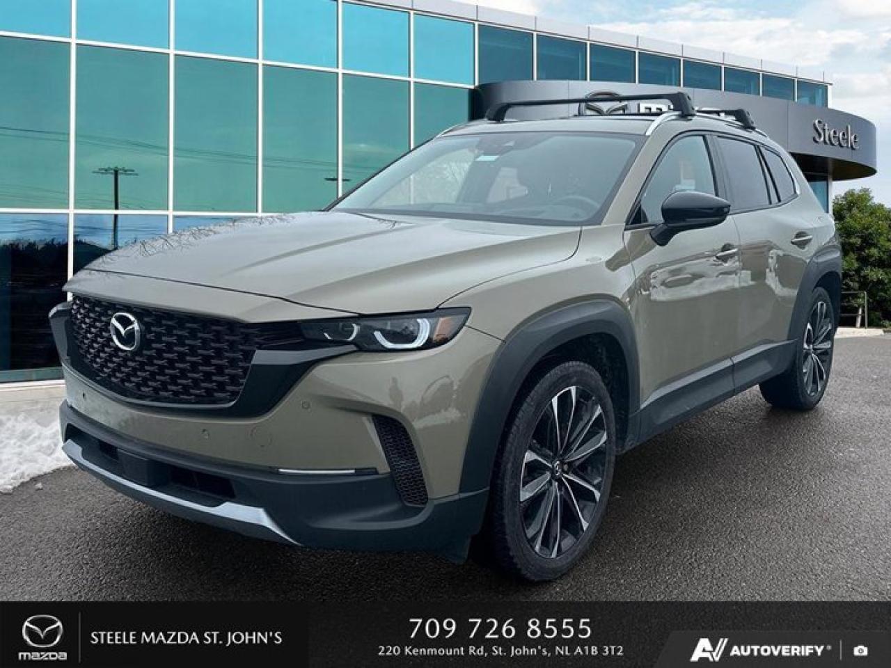 PRICE DROP!!Introducing the New 2024 Mazda CX-50 GT, engineered for drivers who crave confident performance, rugged capability, and unmistakable style. Built to dominate winding back roads and tackle off-the-grid adventures, the CX-50 GT delivers a driving experience that feels as aggressive as it looks.Power comes from a turbocharged 2.5L Intercooled I-4 engine, paired with Mazdas intelligent AWD system and a 6-speed automatic transmission, providing strong acceleration, precise handling, and enhanced traction when the pavement ends. With a wider stance and performance-tuned chassis, the CX-50 GT feels planted and controlled whether youre carving through corners or navigating rough terrain.Inside, the cabin balances toughness with refinement. Heated and ventilated front seats, a head-up display, and dual-zone automatic climate control keep you comfortable while you stay focused on the drive. Advanced safety tech like Blind Spot Assist, along with proximity keyless entry and push-button start, adds confidence and convenience on every journey.The tech is just as bold as the design. A 10.25-inch full-color center display, Bose premium audio system, wireless Apple CarPlay and Android Auto, built-in navigation, and SiriusXM with Traffic Plus and Travel Link ensure youre always connected, no matter how far you roam.With its athletic stance, off-road-ready capability, and refined interior, the 2024 Mazda CX-50 GT is the SUV for those who want performance-driven handling without sacrificing style. Experience it today at Steele Mazda St. Johns, where adventure meets precision.