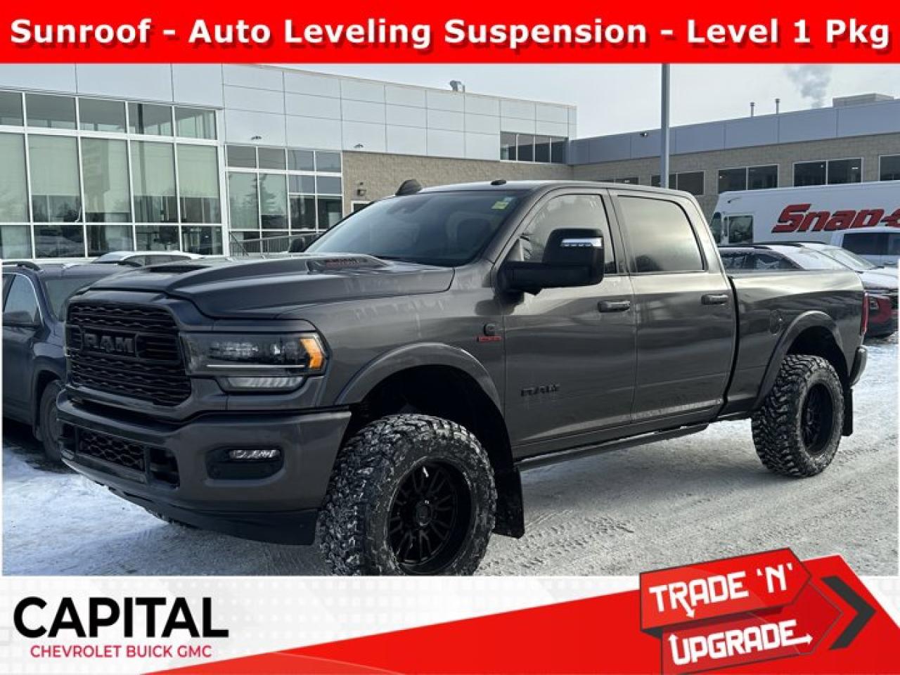 Recent Arrival!Ask for the Internet Department for more information or book your test drive today! Call 403-256-4960 for fast answers at your fingertips! Disclaimer: All prices are plus taxes. See dealer for details. AMVIC Licensed Dealer # B2020028.2024 3500 Aisin 6-Speed Automatic 4WD 3500 Limited, HO Turbodiesel, 12 Touchscreen, 17-Speaker harman/kardon Prem Sound, 4 Adjustable Cargo Tie-Down Hooks, 4G LTE Wi-Fi Hot Spot, 6-Month SiriusXM Radio Service, Adaptive Cruise Control w/Stop, Adaptive Steering System, Alexa Built-In, Apple CarPlay Capable, Black Exterior Badging, Black Headlamp Bezels, Black Limited Grille, Black RAMs Head Tailgate Badge, Black Taillamp Bezels, Body-Colour Grille Surround, Centre Stop Lamp w/Cargo Camera, Connected Travel & Traffic Services, Connectivity - US/Canada, Digital Rearview Mirror, Disassociated Touchscreen Display, For Details Visit DriveUconnect.ca, For SiriusXM Info Call 888-539-7474, Full Speed Forward Collision Warning Plus, Global Telematics Box Module (TBM), Google Android Auto, GPS Antenna Input, GPS Navigation, Hands-Free Phone Communication, HD Radio, Heated front seats, Heated rear seats, Lane Keep Assist, LED Bed Lighting, Limited Level 1 Equipment Group, MOPAR Spray-In Bedliner, Night Edition, Off-Road Info Pages, Power Deployable Running Boards, Power Sunroof, Quick Order Package 21M, Radio: Uconnect 5 Nav w/12 Display, RamBox Cargo Management System, Ramcharger Wireless Charging Pad, Selectable Tire Fill Alert, SiriusXM w/360L On-Demand Content, Sport Performance Hood, Surround View Camera System, Trailer Reverse Guidance, Trailer Tow Pages, Truck Bed Cargo Divider, Wheels: 20 x 8 Black Cast Aluminum.