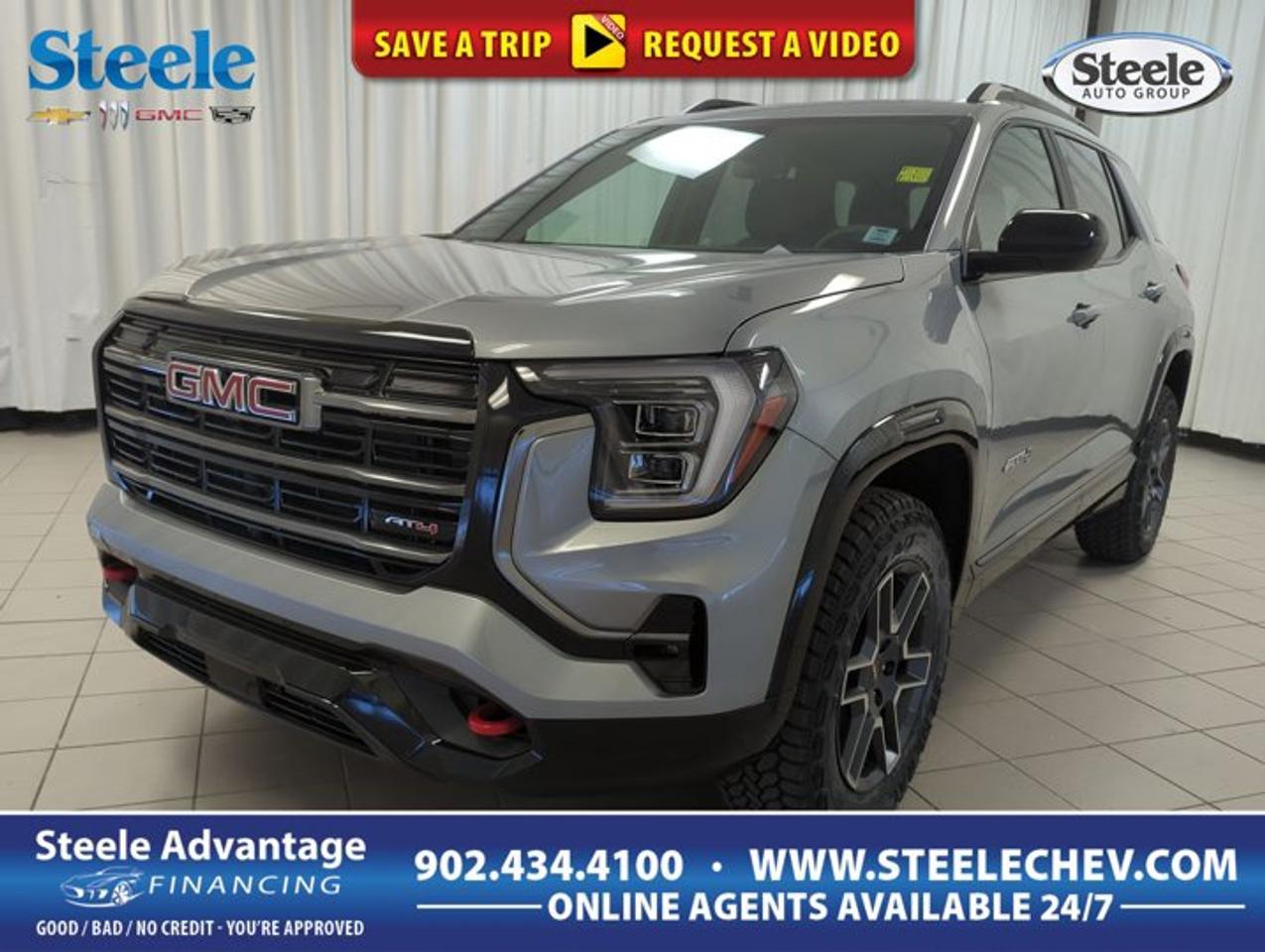 Experience the future of driving with the brand new 2026 GMC Terrain AWD AT4, now available at Steele Chevrolet Buick GMC in Dartmouth. This SUV stands out with its sleek silver exterior and unique gold interior, offering a bold combination of style and sophistication. Designed for Canadian roads, it delivers a blend of performance, comfort, and advanced features.FEATURES OF THE Terrain Awd At4Panoramic sunroof for expansive cabin viewsTurbocharged Gas I4 1.5L engine for efficiencyDOHC technology for enhanced engine performanceAutomatic transmission for smooth drivingADVANCED SAFETY FEATURESComprehensive airbag system for all-around protectionFour-door access for easy entry and exitAll-wheel drive for enhanced road gripSturdy build designed for Canadian conditionsPERFORMANCE AND EFFICIENCYTurbocharged 1.5L engine for responsive powerAdvanced DOHC for optimized fuel efficiencyAutomatic transmission for effortless gear changesAll-wheel drive for confident all-weather handlingCOMFORT AND CONVENIENCEPanoramic sunroof brings in natural lightSpacious gold interior for a premium feelFour-door design for family-friendly accessThoughtful cabin layout for everyday comfortTECHNOLOGY AND CONNECTIVITYModern infotainment system for easy controlUser-friendly dashboard for quick accessIntegrated controls for seamless driving experienceConnectivity options to keep you in touchCARGO SPACEFlexible rear cargo area for daily needsFoldable rear seats for extra storageWide opening for easy loading and unloadingAmple space for groceries, gear, or luggageWHAT OTHER OWNERS LIKEConfident all-wheel drive in all seasonsPanoramic sunroof for a bright, airy cabinTurbocharged engines blend of power and efficiencyStylish, comfortable interior with unique colour optionsThis 2026 GMC Terrain Awd At4s VIN is: 3GKALYEG7TL363293.