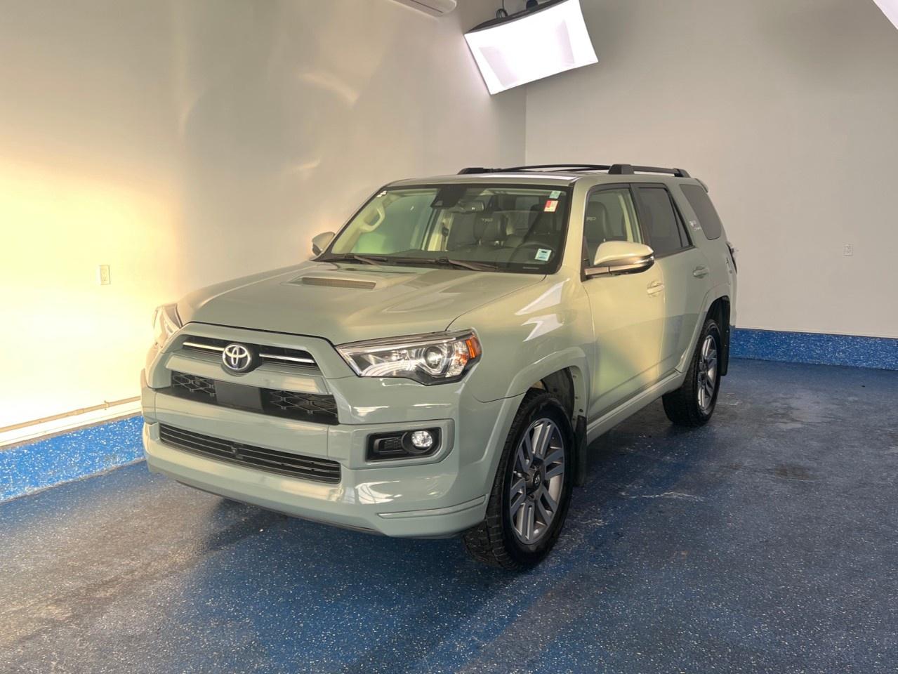 Recent Arrival! 2022 Toyota 4Runner Base TRD Sport | Loaded | No Accidents | Zacks Certified. 5-Speed Automatic 4WD Lunar Rock 4.0L V6 DOHC<br /><br /><br />4WD, Black/Graphite w/Leather Seat Trim, 17''' Alloy Wheels, 3rd row seats: split-bench, 4Runner 5 Passenger TRD Sport Package, 8 Speakers, Air Conditioning, Alloy wheels, AM/FM radio: SiriusXM, Apple CarPlay/Android Auto, Automatic temperature control, Exterior Parking Camera Rear, Front fog lights, Heated door mirrors, Heated Front Seats, Heated front seats, Hood Scoop, LED Fog Lamps, Navigation System, Panoramic View/Multi-Terrain Monitor, Power driver seat, Power moonroof, Power passenger seat, Power windows, Radio data system, Radio: Audio Plus w/Remote, Remote keyless entry, SofTex Seat Trim, Spoiler, Tachometer, Telescoping steering wheel, Tilt steering wheel, X-REAS Sport Enhancement Suspension.<br /><br />Certification Program Details: Fresh 2 Yr MVI | 30 day warranty* | 110 point inspection | Full tank of fuel | Krown rustproofed | Flexible financing options | Professionally detailed<br /><br />This vehicle is Zacks Certified! You're approved! We work with you. Together we'll find a solution that makes sense for your individual situation. Please visit us or call 902 843-3900 to learn about our great selection.<br /><br />With 22 lenders available Zack's Auto Sales can offer our customers with the lowest available interest rate. Thank you for taking the time to check out our selection!