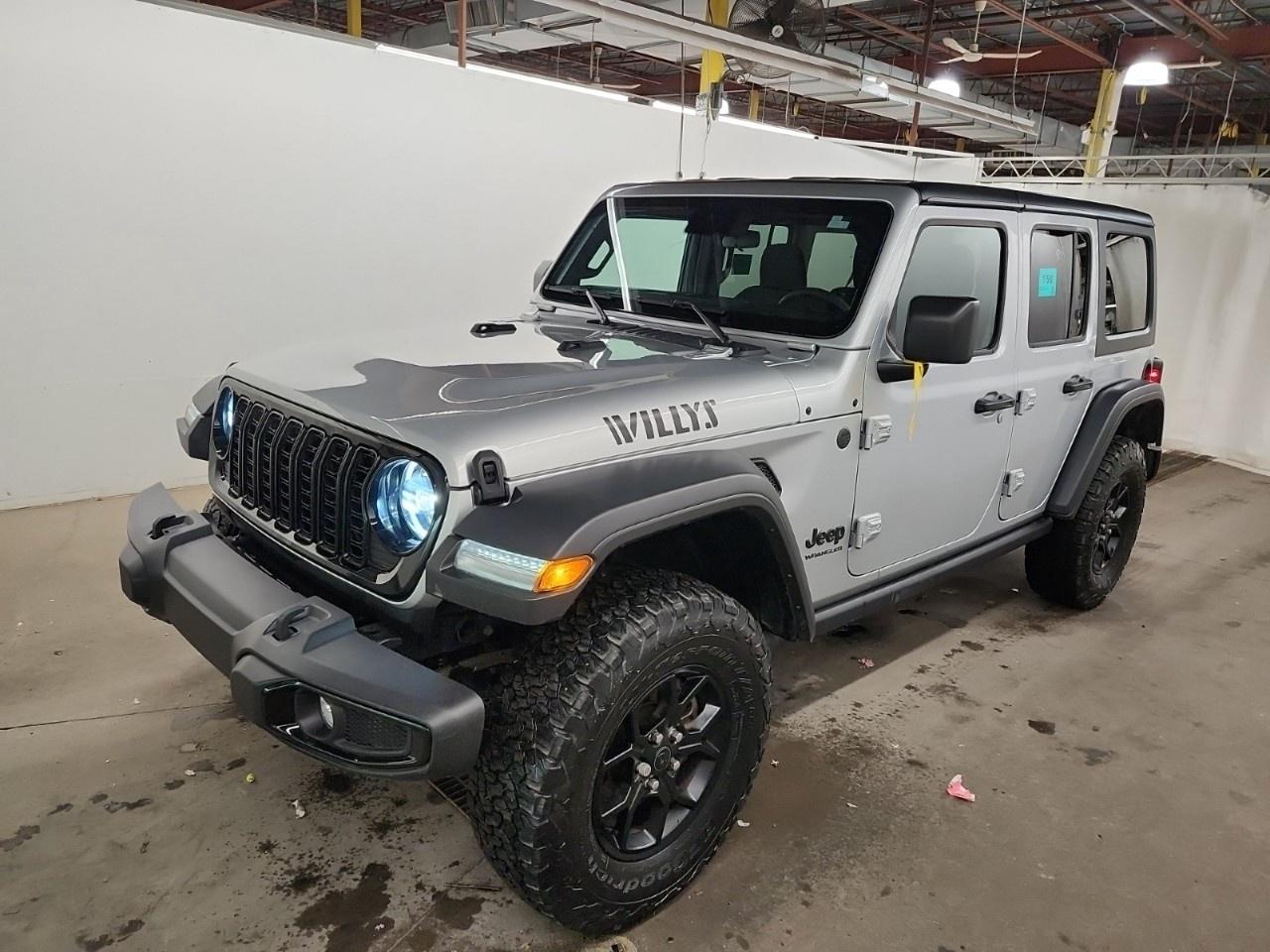 Recent Arrival! 2024 Jeep Wrangler Willys Hardtop Willys Unlimited | No Accidents | Zacks Certified. 8-Speed Automatic 4WD Silver Zynith Clearcoat 2.0L I4 DOHC<br /><br /><br />156 KM/H Max Speed Tire Calibration, 240 Amp Alternator, 4 Auxiliary Switches, 4- and 7-Pin Wiring Harness, 4-Wheel Drive Swing Gate Decal, 4.10 Rear Axle Ratio, 8 Speakers, Advanced Brake Assist, Air Conditioning, AM/FM radio: SiriusXM with 360L, Black Injection-Moulded Rear Bumper, Class II Hitch Receiver, Conventional Front Differential, Corning Gorilla Glass, Dana M210 Wide HD Tube Front Axle, Dana M220 Wide Rear Axle, Daytime Running Lights w/LED Accents, Deep-Tint Sunscreen Windows, E-Locker Rear Axle, Enhanced Adaptive Cruise Control, Forward Collision Warn/Active Braking, Front Bucket Seats, Front fog lights, Front License Plate Bracket, Gloss Black Sport Grille, LED Fog Lamps, LED Reflector Headlamps, MOPAR All-Weather Floor Mats, Moulded-In-Colour Bumper w/Gloss Black, Off-Road Plus Mode, ParkView Rear Back-Up Camera, Power Heated Exterior Mirrors, Power steering, Power Windows w/Front 1-Touch Down, Premium-Wrapped Steering Wheel, Quick Order Package 22W Willys (DISC), Radio: Uconnect 5W w/12.3''' Display, Remote Keyless Entry, Rock Protection Sill Rails, Rubicon Highline Flare, Security Alarm, Speed-Sensitive Power Locks, Sun Visors w/Illuminated Vanity Mirrors, Telescoping steering wheel, Tilt steering wheel, Wheels: 17''' x 7.5''' Painted Black, Willy's Suspension, Willys, Willys Hood Decal.<br /><br />Certification Program Details: Fresh 2 Yr MVI | 30 day warranty* | 110 point inspection | Full tank of fuel | Krown rustproofed | Flexible financing options | Professionally detailed<br /><br />This vehicle is Zacks Certified! You're approved! We work with you. Together we'll find a solution that makes sense for your individual situation. Please visit us or call 902 843-3900 to learn about our great selection.<br /><br />With 22 lenders available Zack's Auto Sales can offer our customers with the lowest available interest rate. Thank you for taking the time to check out our selection!