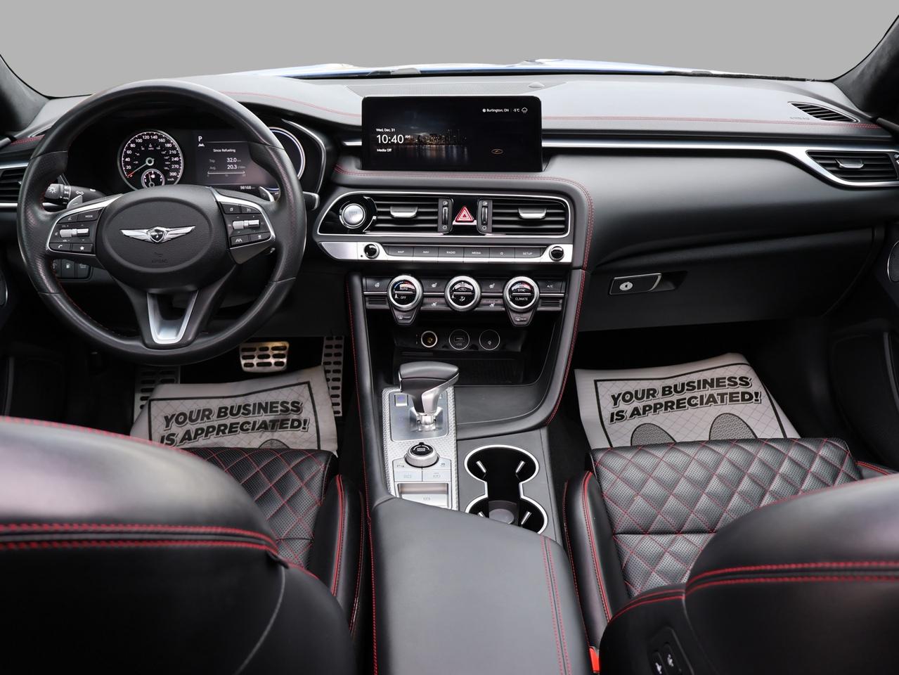 2023 Genesis G70 3.3T SPORT AWD CERTIFIED *1 OWNER* CAMERA NAV BLUETOOTH LEATHER COOL/HEAT SEAT/STEERING SUNROOF CRUISE ALLOYS Photo