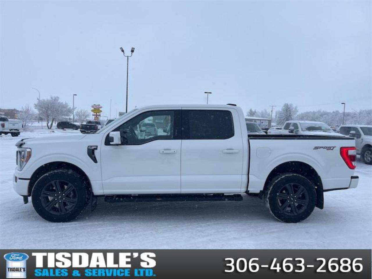 <b>Leather Seats,  Cooled Seats,  Premium Audio,  Climate Control,  Aluminum Wheels!</b><br> <br> Check out the large selection of pre-owned vehicles at Tisdales today!<br> <br>  The Ford F-Series is the best-selling vehicle in Canada for a reason. Its simply the most trusted pickup for getting the job done. This 2023 Ford F-150 is fresh on our lot in Kindersley. <br> <br>The perfect truck for work or play, this versatile Ford F-150 gives you the power you need, the features you want, and the style you crave! With high-strength, military-grade aluminum construction, this F-150 cuts the weight without sacrificing toughness. The interior design is first class, with simple to read text, easy to push buttons and plenty of outward visibility. With productivity at the forefront of design, the F-150 makes use of every single component was built to get the job done right!This  Crew Cab 4X4 pickup  has 55,121 kms. Its White in colour. It has a 10 Speed Automatic transmission and is powered by a  400HP 5.0L 8 Cylinder Engine. <br> <br> Our F-150s trim level is Lariat. This luxurious Ford F-150 Lariat comes loaded with premium features such as leather heated and cooled seats, body colored exterior accents, a proximity key with push button start and smart device remote start, pro trailer backup assist and Ford Co-Pilot360 that features lane keep assist, blind spot detection, pre-collision assist with automatic emergency braking and rear parking sensors. Enhanced features also includes unique aluminum wheels, SYNC 4 with enhanced voice recognition featuring connected navigation, Apple CarPlay and Android Auto, FordPass Connect 4G LTE, power adjustable pedals, a powerful Bang & Olufsen audio system with SiriusXM radio, cargo box lights, dual zone climate control and a handy rear view camera to help when backing out of tight spaces. This vehicle has been upgraded with the following features: Leather Seats,  Cooled Seats,  Premium Audio,  Climate Control,  Aluminum Wheels,  SYNC,  Blind Spot Detection. <br> To view the original window sticker for this vehicle view this <a href=http://www.windowsticker.forddirect.com/windowsticker.pdf?vin=1FTFW1E5XPFC37508 target=_blank>http://www.windowsticker.forddirect.com/windowsticker.pdf?vin=1FTFW1E5XPFC37508</a>. <br/><br> <br>To apply right now for financing use this link: <a href=http://www.tisdales.com/shopping-tools/apply-for-credit.html target=_blank>http://www.tisdales.com/shopping-tools/apply-for-credit.html</a><br><br> <br/><br>Tisdales is not your standard dealership. Sales consultants are available to discuss what vehicle would best suit the customer and their lifestyle, and if a certain vehicle isnt readily available on the lot, one will be brought in. o~o