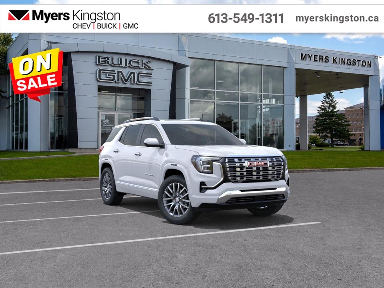 <b>Denali Preferred Equipment Group!</b><br> <br>  SPECIAL! GM EMPLOYEE PRICING ON NOW! Was $54930. Now $51651! $3279 discount until Jul 31!  <br> <br/>From the impressive practicality to striking styling this 2026 GMC Terrain makes every day better.<br> <br>From endless details that drastically improve this SUVs usability, to striking style and amazing capability, this 2026 Terrain is exactly what you expect from a GMC SUV. The interior has a clean design, with upscale materials like soft-touch surfaces and premium trim. You cant go wrong with this SUV for all your family hauling needs.<br> <br>This Glacier Wht Tri SUV has an Automatic transmission and is powered by a 175HP 1.5L 4 Cylinder Engine. <br> <br> Our Terrains trim level is Denali. This trim steps things up with the Convenience Package II, which adds an 8-way power driver seat with lumbar support, dual-zone climate control, AutoSense hands-free liftgate, wireless phone charging, universal home remote, rain-sensing wipers, heated wiper park, brushed aluminum roof rails, and overhead sunglass storage, while the Driver Convenience Package contributes heated front seats, heated steering wheel, remote start, illuminated vanity mirrors, and express-up/down windows. A 15 Premium Infotainment System with Google Built-In, wireless Apple CarPlay/Android Auto, 5G connectivity, Wi-Fi hotspot, SiriusXM with 360L, adaptive cruise control, multiple USB ports, and active noise cancellation enhance convenience and connectivity, complemented by features like HD Rear Vision Camera, Blind Zone Steering Assist, Rear Cross Traffic Braking, Enhanced Automatic Emergency Braking, Lane Keep Assist, Teen Driver mode, and OnStar services for a secure and connected driving experience. This vehicle has been upgraded with the following features: Denali Preferred Equipment Group. This is a demonstrator vehicle driven by a member of our staff, so we can offer a great deal on it.<br><br> <br>To apply right now for financing use this link: <a href=https://www.taylorautomall.com/finance/apply-for-financing/ target=_blank>https://www.taylorautomall.com/finance/apply-for-financing/</a><br> <br/>Weve discounted this vehicle $3279. 4.49% financing for 84 months. Incentives expire 2026-07-31. See dealer for details. <br><br>HST, licensing, and Federal luxury tax (if applicable) are extra. <br><br> Come by and check out our fleet of 60+ used cars and trucks and 170+ new cars and trucks for sale in Kingston.  o~o
