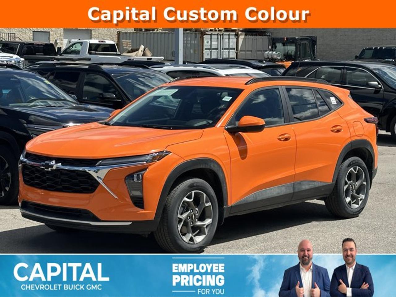 Accessories: Orange Vinyl WrapThis Chevrolet Trax delivers a Turbocharged Gas 3-Cyl 1.2L/ engine powering this Automatic transmission. TRANSMISSION, 6-SPEED AUTOMATIC (STD), LT PREFERRED EQUIPMENT GROUP Includes Standard Equipment, LPO, FRONT AND REAR SPLASH GUARDS, CUSTOM MOULDED.*This Chevrolet Trax Features the Following Options *LPO, BLACK BOWTIE EMBLEMS, FRONT AND REAR, LPO, ALL-WEATHER FLOOR LINERS, FRONT AND REAR Jet Black., ENGINE, ECOTEC 1.2L TURBO DOHC DI WITH VARIABLE VALVE TIMING (VVT) (137 hp [102 kW] @ 5000 rpm, 162 lb-ft of torque [219 N-m] @ 2500 rpm) (STD), ENGINE BLOCK HEATER, Wireless Apple CarPlay/Wireless Android Auto, Wipers, front intermittent, variable speed, Wiper, rear, intermittent, Windows, power rear, express down, Window, power, front passenger with express down, Window, power, driver with express down.*Visit Us Today *Stop by Capital Chevrolet Buick GMC Inc. located at 13103 Lake Fraser Drive SE, Calgary, AB T2J 3H5 for a quick visit and a great vehicle!