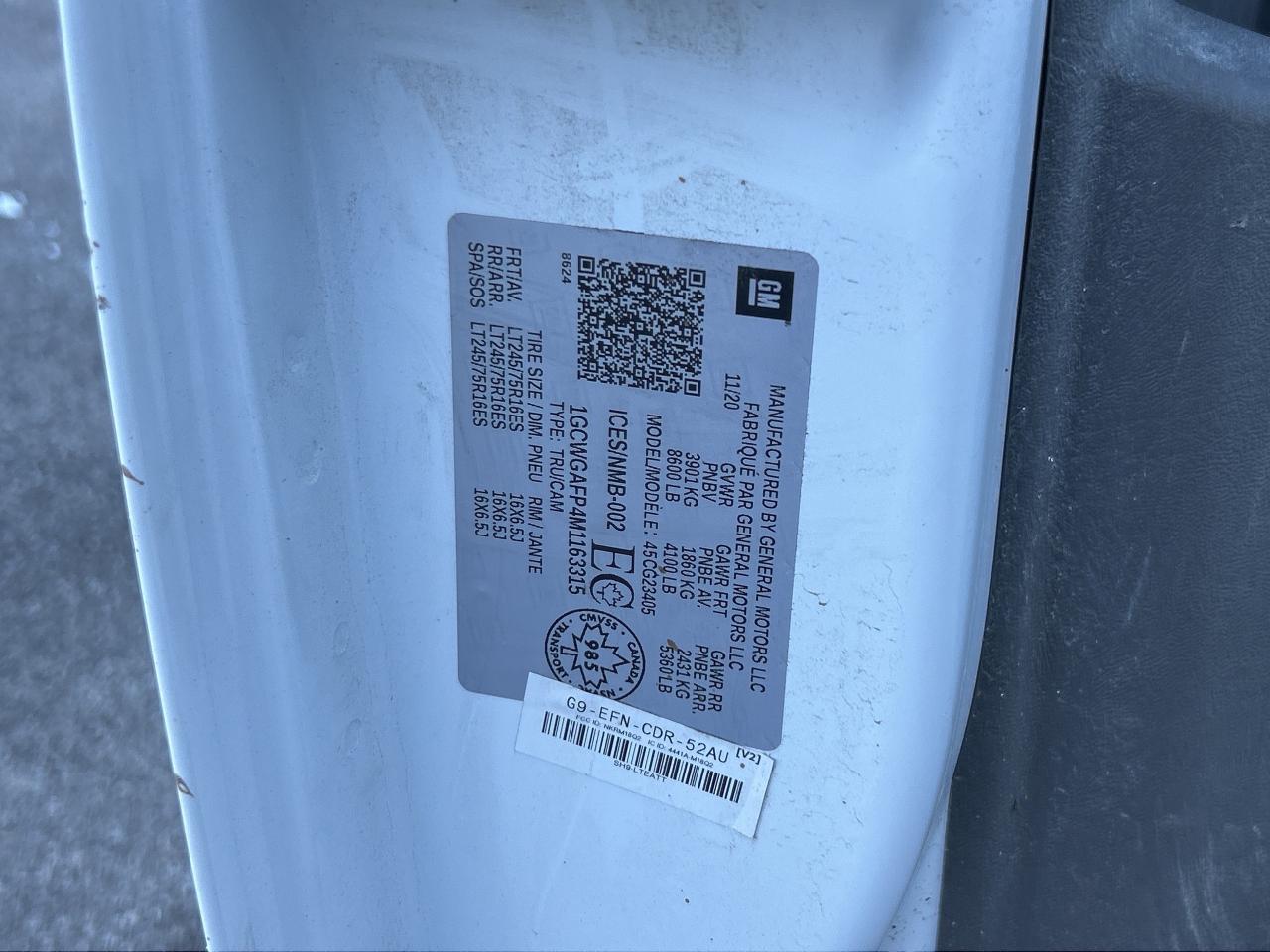 2021 Chevrolet Express 2500 135   Clean Carfax Photo