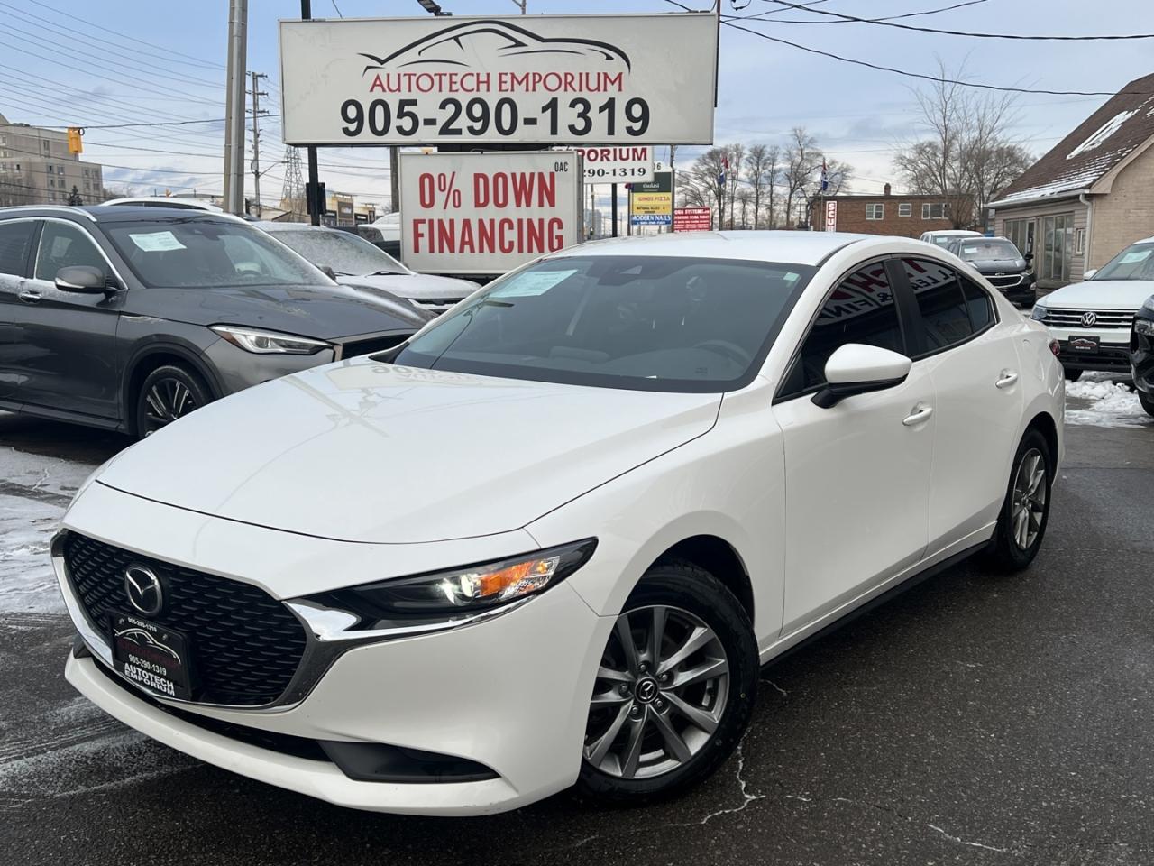 2023 Mazda MAZDA3 GS Pearl White Blind Spot   Dual Climate   Push St Photo0