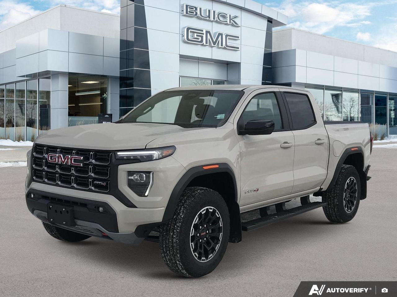 Price includes Added Accessories Plus 	Spray-in Bedliner, Black | Engine Block Heater | 3 Years SiriusXM
Experience the future of mid-size trucks with the 2026 GMC Canyon AT4. This brand-new vehicle combines rugged capability with cutting-edge technology, perfect for the modern adventurer.

Key Features:
- 2.7L 4-cylinder engine with 4WD for powerful performance
- Wi-Fi Hotspot capability for seamless connectivity on the go
- Teen Driver technology for customizable safety settings
- StabiliTrak stability control system with Proactive Roll Avoidance
- Dual-zone automatic climate control for optimal comfort
- LED fog lamps for enhanced visibility in challenging conditions
- Automatic locking rear differential for improved traction
- Distinctive Coastal Dune exterior with Jet Black interior

Ready to elevate your driving experience? Reserve your 2026 GMC Canyon AT4 today or contact our team at Birchwood Chevrolet Buick GMC to schedule a test drive. Dont miss this opportunity to own the perfect blend of style, technology, and capability.
See three brands under one roof at Birchwood Chevrolet Buick GMC  the only place in Winnipeg where you can compare GMC, Chevrolet, and Buick all in one visit. Save yourself some time, see a great selection, and learn everything you need to know. 

Your Experience is Everything at Birchwood Chevrolet Buick GMC. 

Click, call (204) 837-5811, or visit Birchwood Chevrolet Buick GMC at the Birchwood Auto Park, 3965 Portage Avenue West at the Perimeter.

Dealer Permit #4240.
Dealer permit #4240
