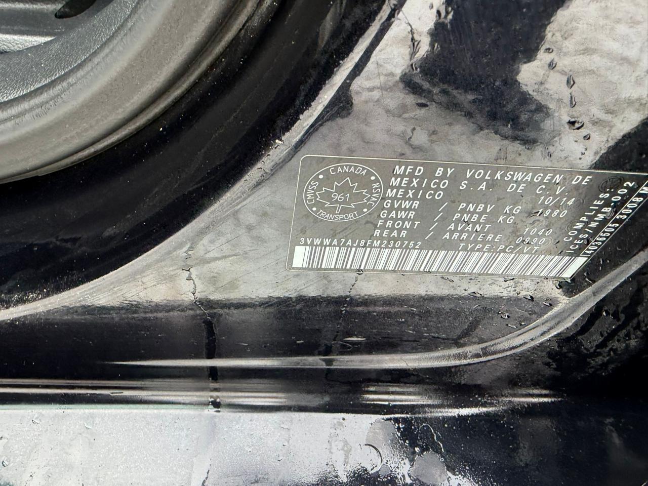 2015 Volkswagen Jetta TDI, COMFORTLINE, MANUAL, DIESEL, CERTIFIED Photo