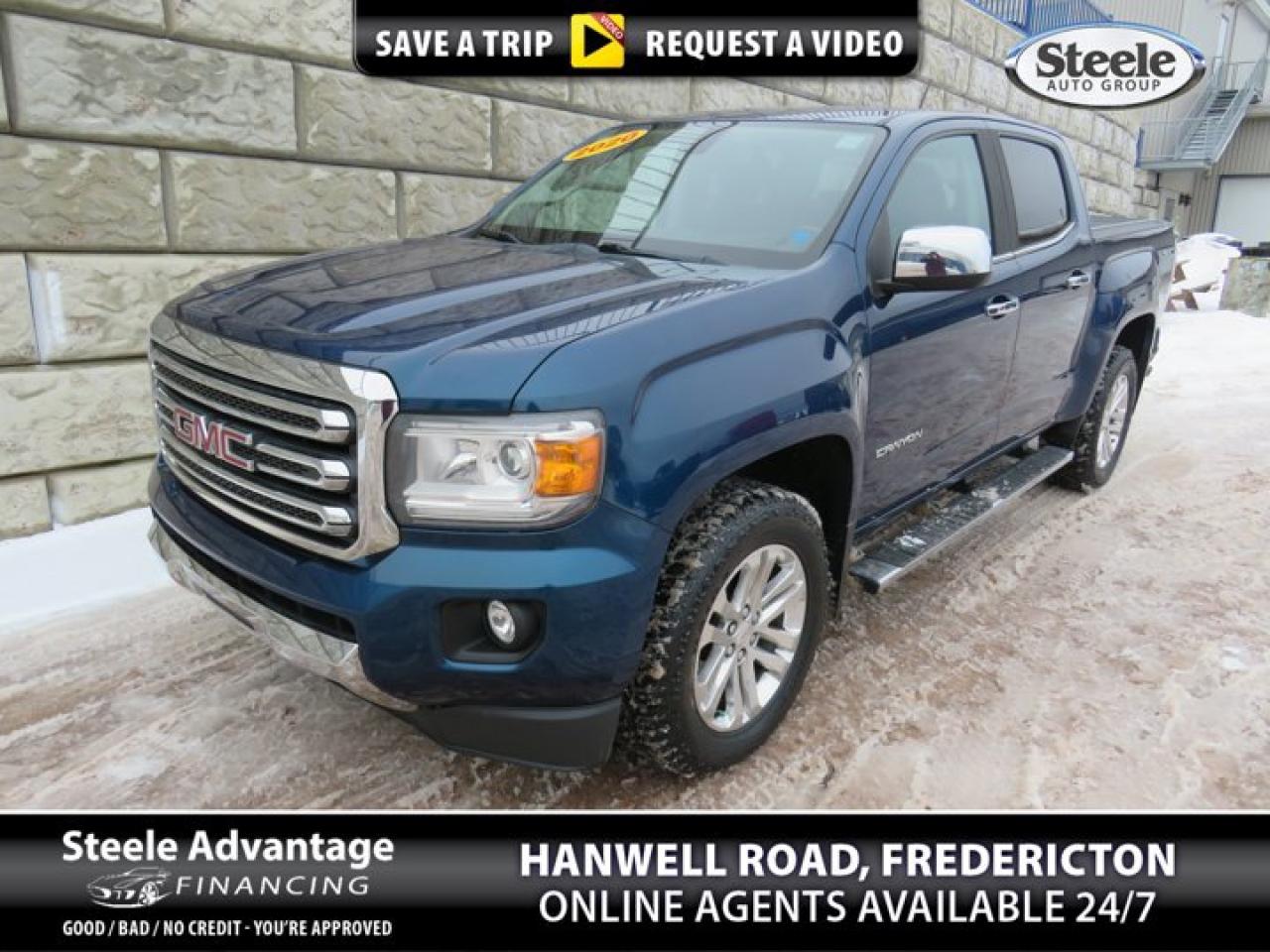 Blue Emerald Metallic 2020 GMC Canyon SLT 4WD 8-Speed Automatic V64WD.At Steele GMC Buick Fredericton, were proud to be your Used Car Mega Center serving drivers all across Atlantic Canada from Fredericton, Oromocto, New Maryland, Woodstock, Saint John, and Moncton in New Brunswick, to Nova Scotia, Prince Edward Island, and Newfoundland. Our inventory features all makes and models of used cars, trucks, SUVs, and vans, giving you the best selection in the region. Whether you need a fuel-efficient sedan, a family SUV, or a rugged pickup, youll find it right here at Steele GMC Buick Fredericton. With our Market Value Pricing, every vehicle is priced based on real-time market conditions, ensuring you get the best possible deal without the hassle of negotiating. We keep pricing transparent and competitive so you can shop with total confidence. No matter your credit situation good, bad, or no credit at all youre approved. Our finance experts work with lenders across Atlantic Canada to find the best terms for your budget, including second-chance financing, newcomer programs, and credit rebuilding solutions. As part of Steele Auto Group, Atlantic Canadas most diversified automotive group with 47 dealerships representing 27 brands, we offer unmatched selection, buying power, and customer support. That means if the vehicle you want isnt on our Fredericton lot, we can source it quickly from our massive dealer network across the Maritimes. When it comes to used vehicles, Steele GMC Buick Fredericton is the destination for drivers all across Atlantic Canada delivering market value pricing, every make and model, and guaranteed credit approval so you can get on the road with confidence.Steele Auto Group is the most diversified group of automobile dealerships in Atlantic Canada, with 47 dealerships selling 27 brands and an employee base of well over 2300.
