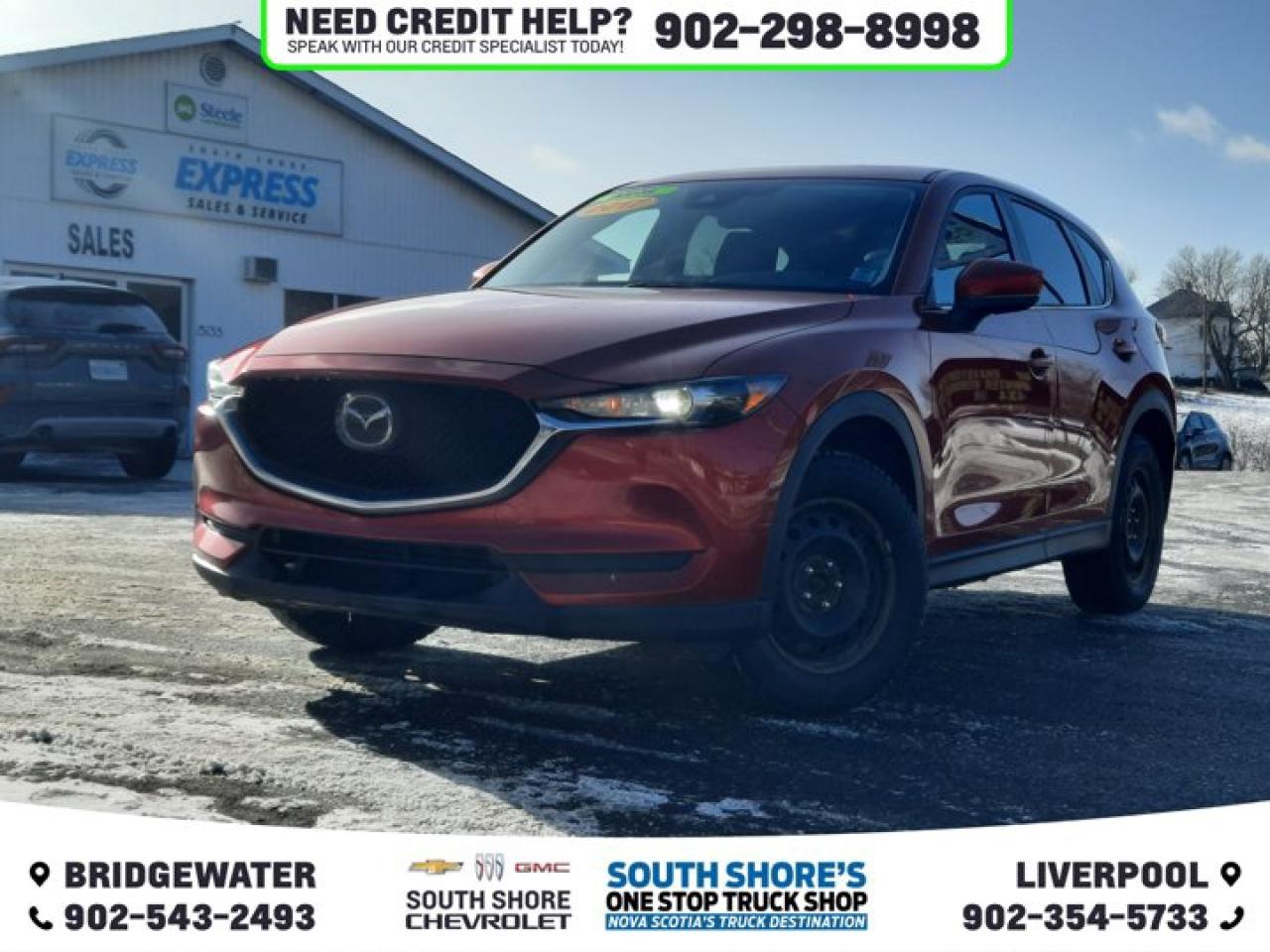 Recent Arrival! Soul Red Crystal Metallic 2017 Mazda CX-5 GS For Sale, Bridgewater AWD 6-Speed Automatic SKYACTIV® 2.5L 4-Cylinder DOHC 16V Clean Car Fax, 6 Speakers, ABS brakes, Air Conditioning, Alloy wheels, Brake assist, Bumpers: body-colour, Delay-off headlights, Driver door bin, Driver vanity mirror, Dual front side impact airbags, Electronic Stability Control, Exterior Parking Camera Rear, Front anti-roll bar, Front reading lights, Fully automatic headlights, Garage door transmitter: HomeLink, Heated door mirrors, Heated Front Seats, Heated front seats, Illuminated entry, Leather steering wheel, Leatherette Upholstery, Low tire pressure warning, Outside temperature display, Overhead console, Panic alarm, Passenger door bin, Power door mirrors, Power Liftgate, Power steering, Radio data system, Rear window defroster, Rear window wiper, Remote keyless entry, Speed control, Speed-sensing steering, Steering wheel mounted audio controls, Tachometer, Telescoping steering wheel, Traction control, Trip computer, Turn signal indicator mirrors, Variably intermittent wipers. Reviews: * The Mazda CX-5 is highly rated for looking and feeling more expensive than it is. Since its introduction, this model has been sought-after by shoppers looking for an up-level crossover driving experience without the up-level price tag. On all elements of styling, handling, and dynamics, owners seem to be impressed. Source: autoTRADER.ca