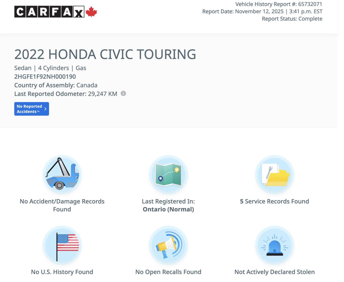 2022 Honda Civic Touring NO ACCIDENTS FULLY LOADED BLINDSPOT Photo2
