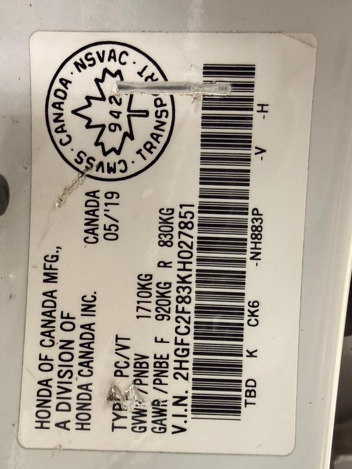 2019 Honda Civic Sport+Roof+Camera+Heated Seats+CLEAN CARFAX Photo