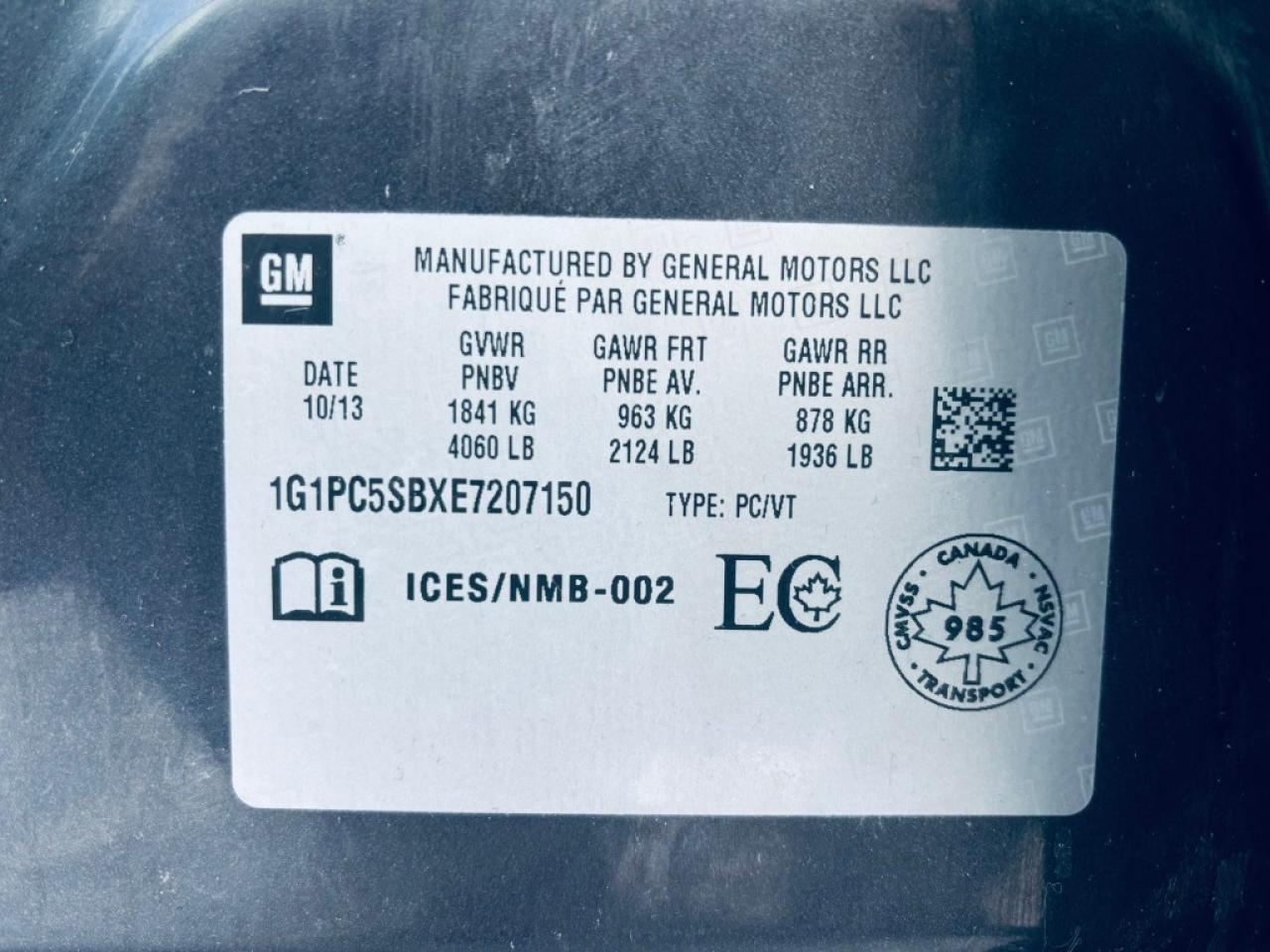 2014 Chevrolet Cruze 1LT Auto 4dr Sedan Automatic Photo